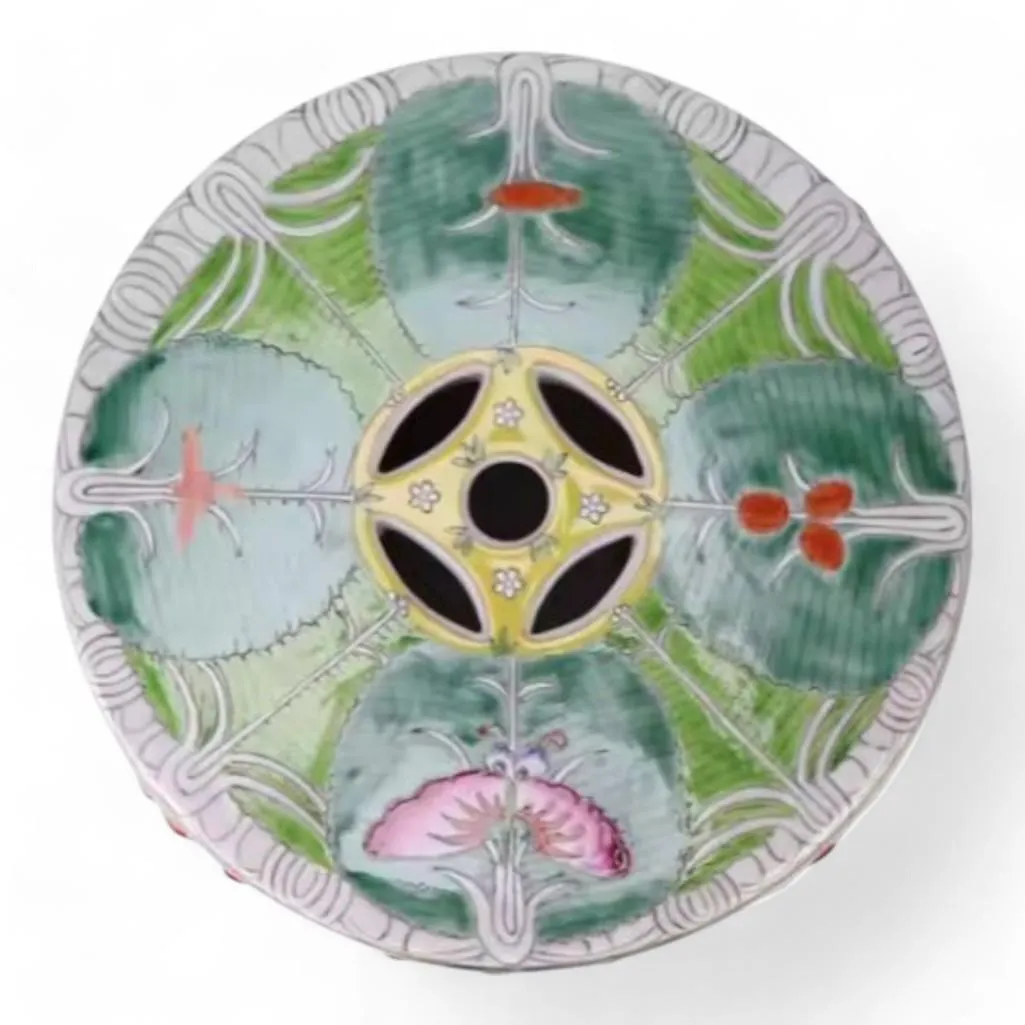 Famille Verte Bok Choy Pattern Porcelain Planter – Hand-Painted in