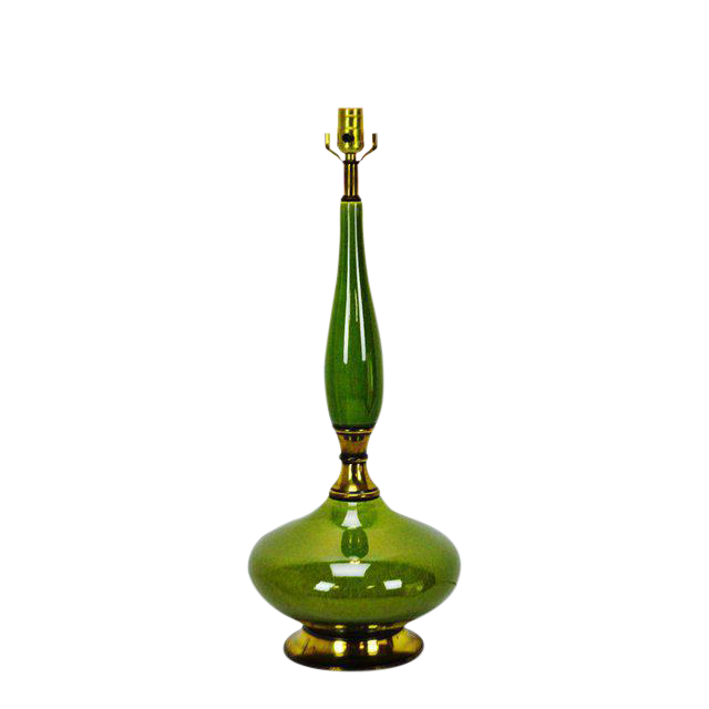 Mid Century Modern Glazed Ceramic Gourd Table Lamp Chairish