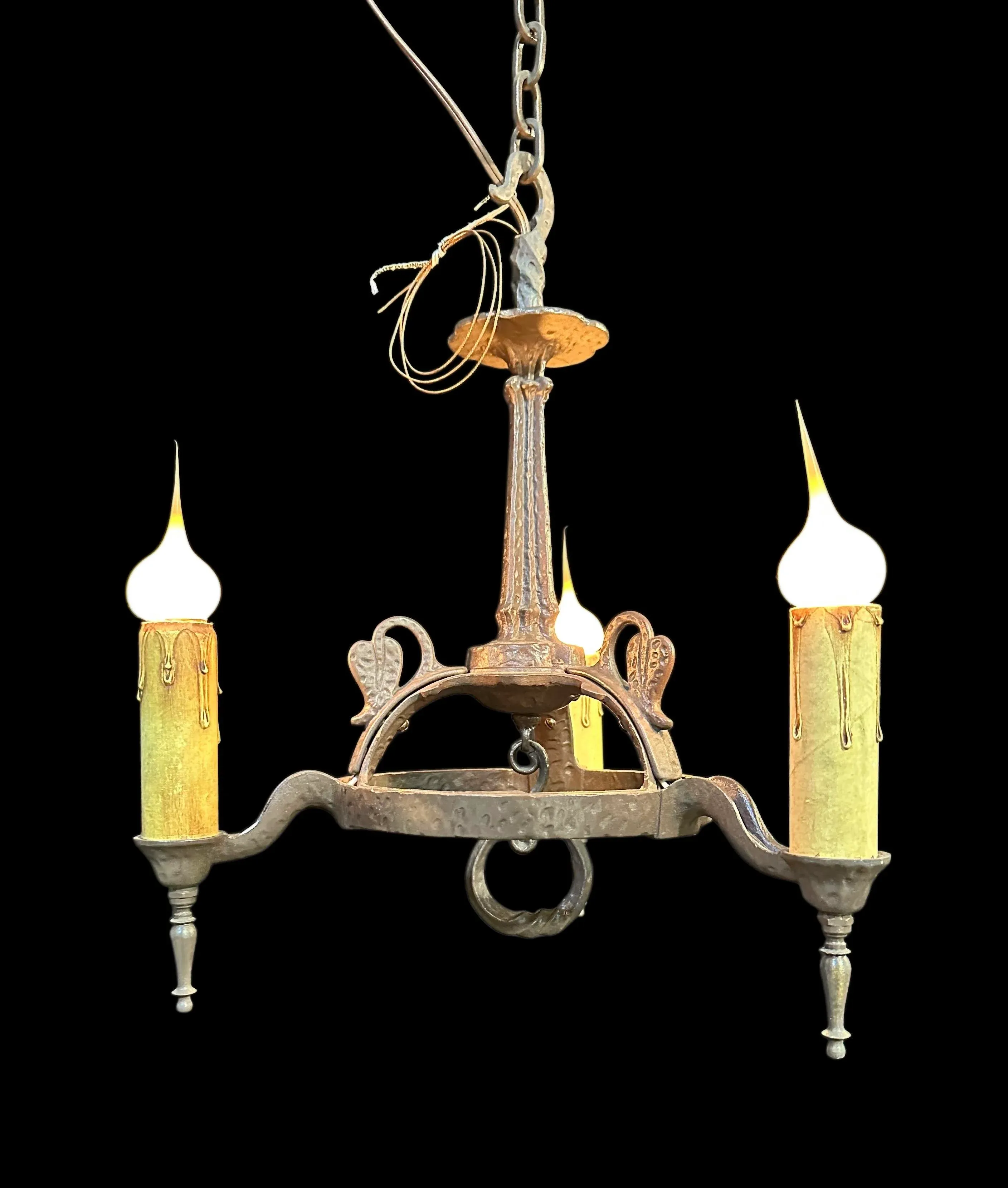 1920s Arts and Crafts Cast Iron Chandelier | Chairish display picture 1