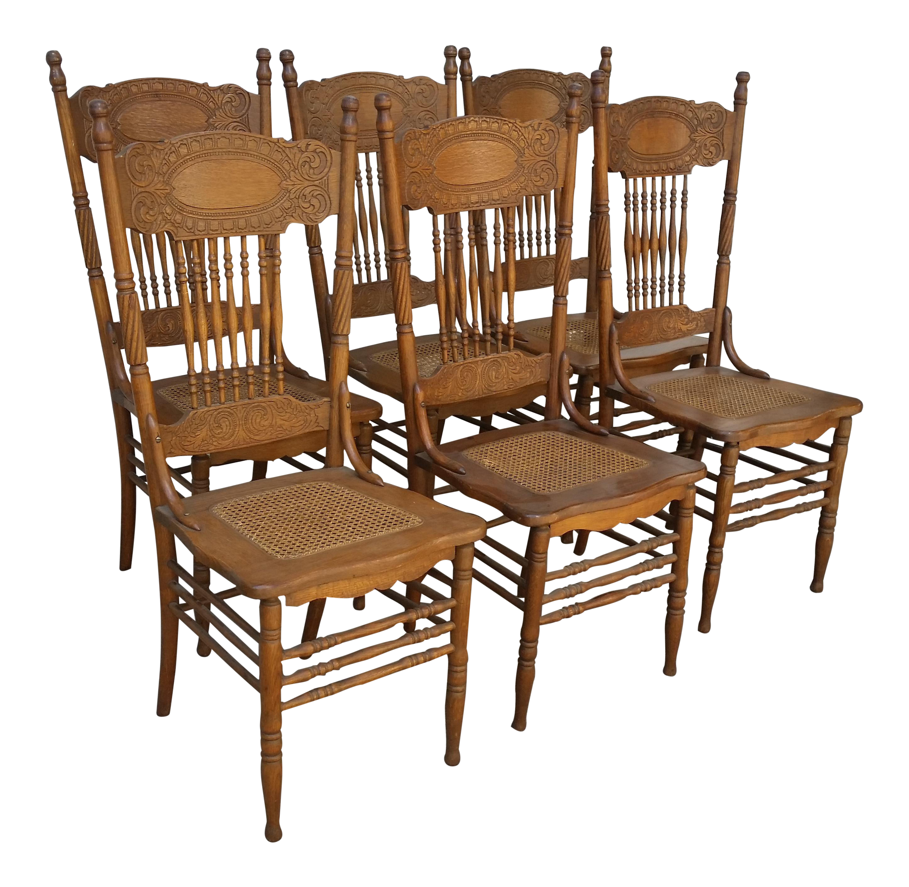 Victorian Larkin 1 Dining Double Pressed Back Chairs Set Of 6 Chairish