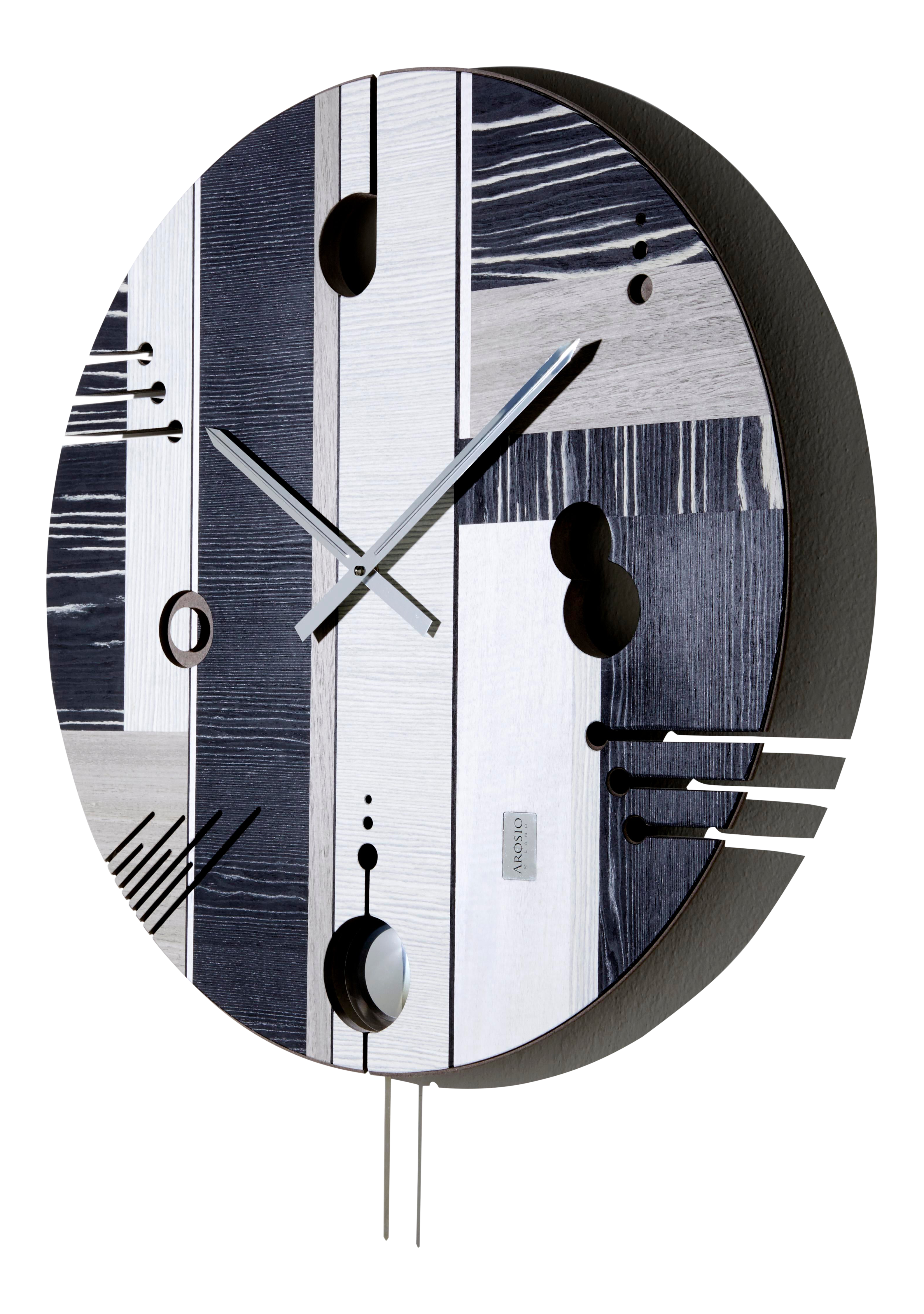 Italian Arosiomilano By Midarte Inlaid Wooden Wall Clock Chairish