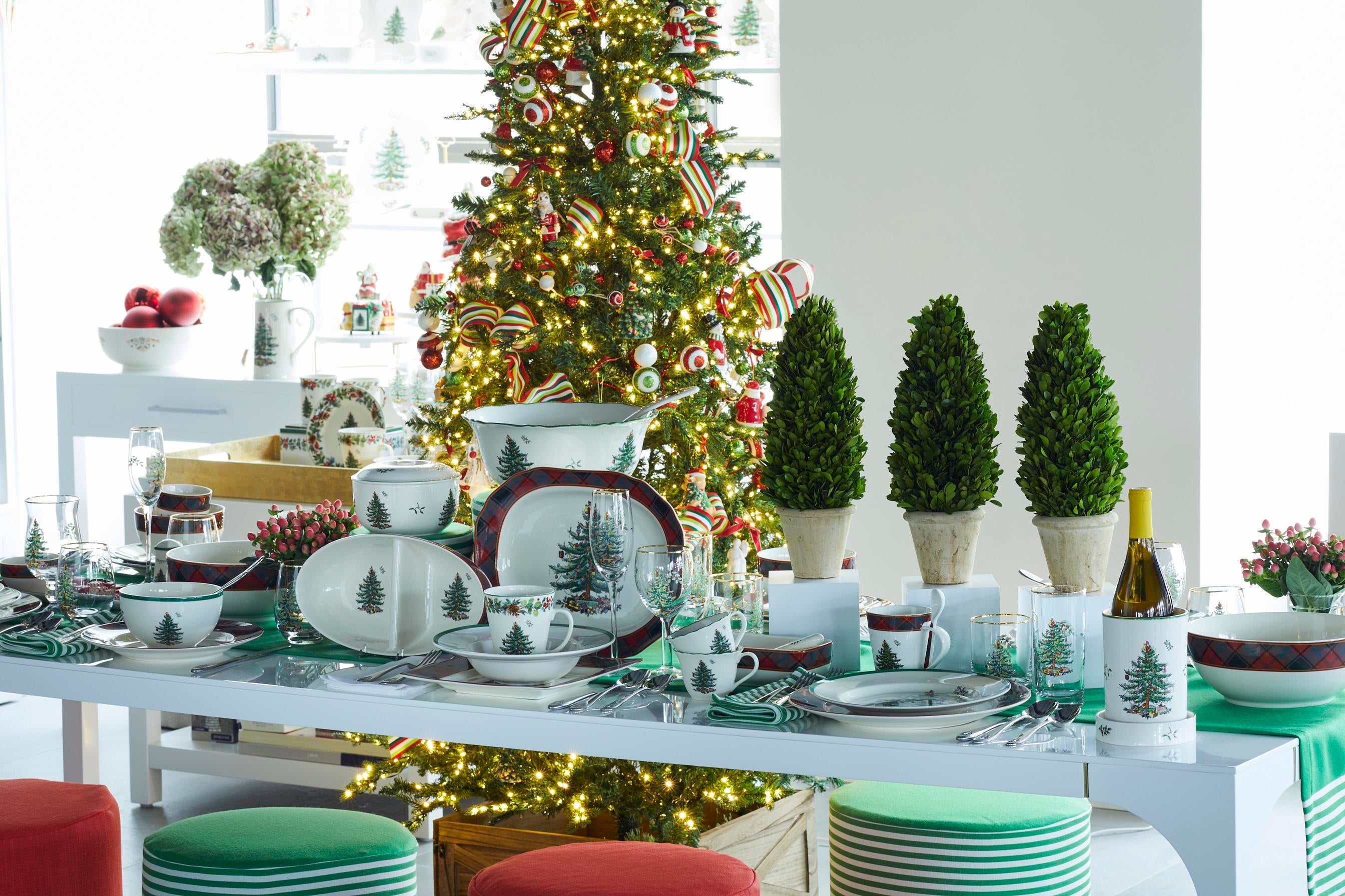 Spode Christmas Tree Melamine Salad/Dessert Plates 8