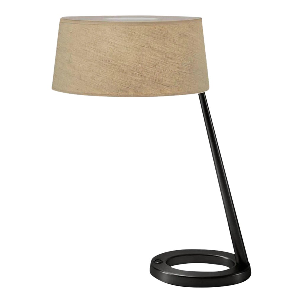 Satin Black Exec Desk Table/Desk Lamp With Shade | Chairish