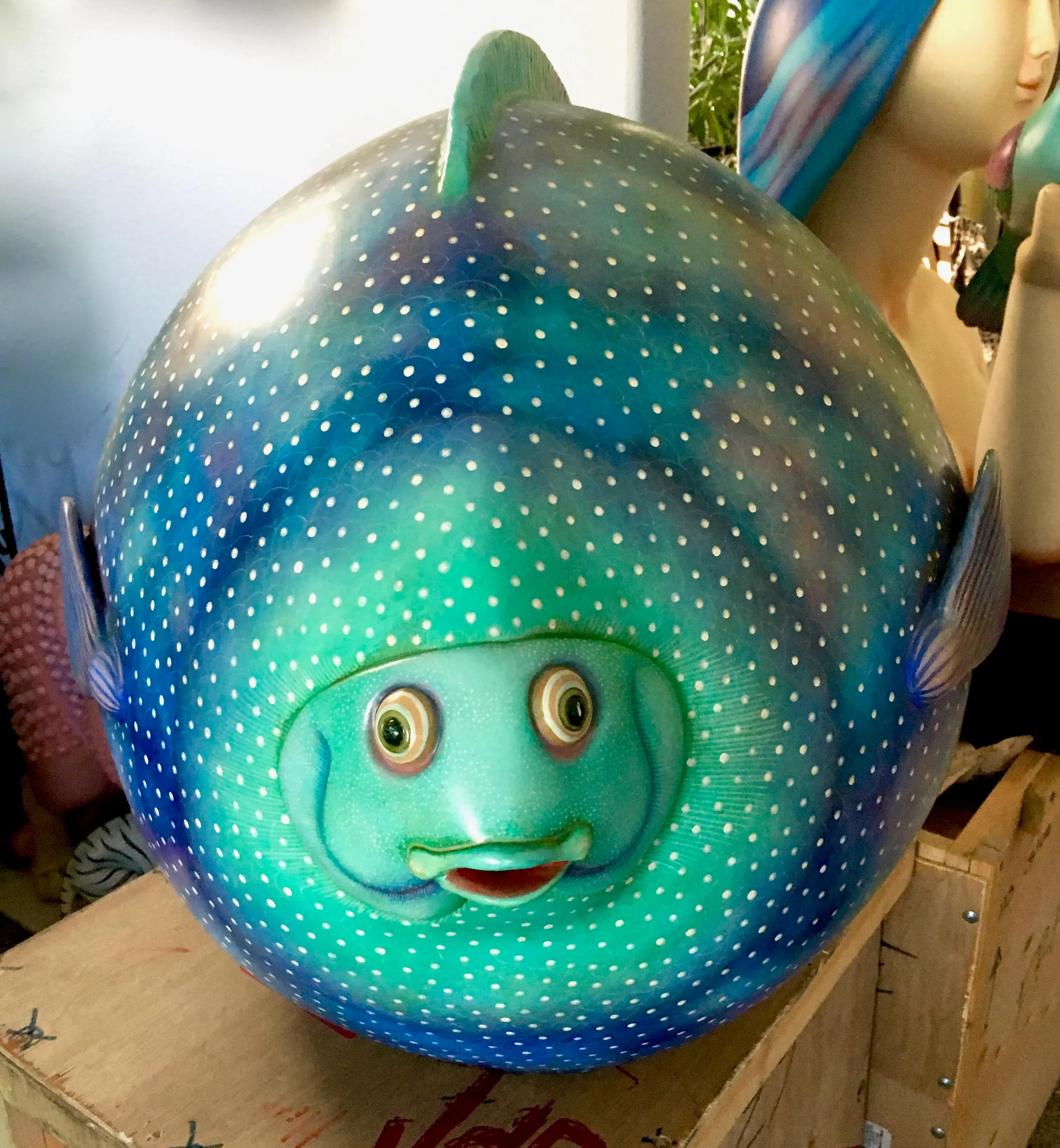 Sergio Bustamante Signed Ceramic Fish Sculptures - a Pair | Chairish