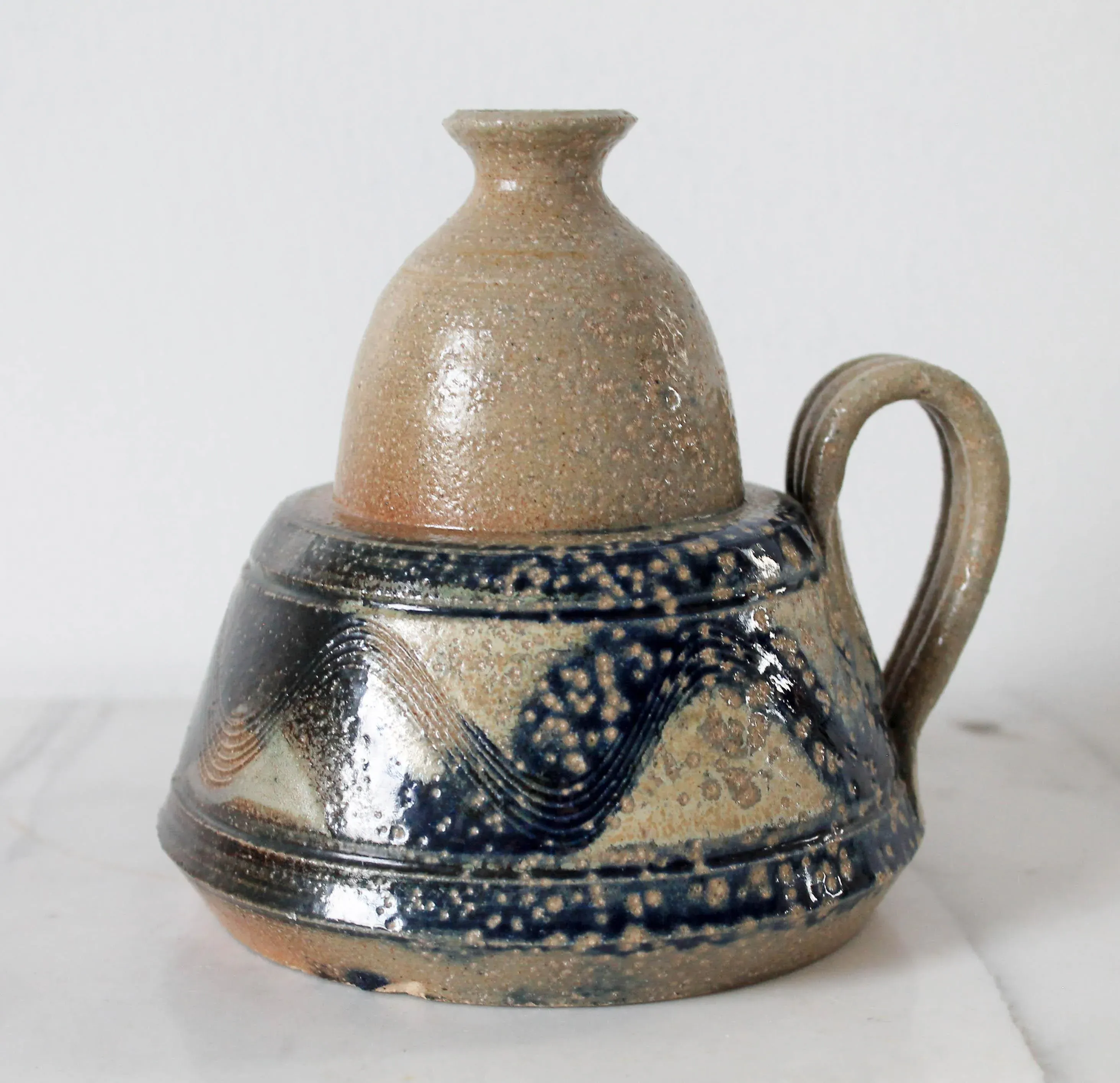 Vintage Studio Art Pottery Bud Vase W/ Handle
