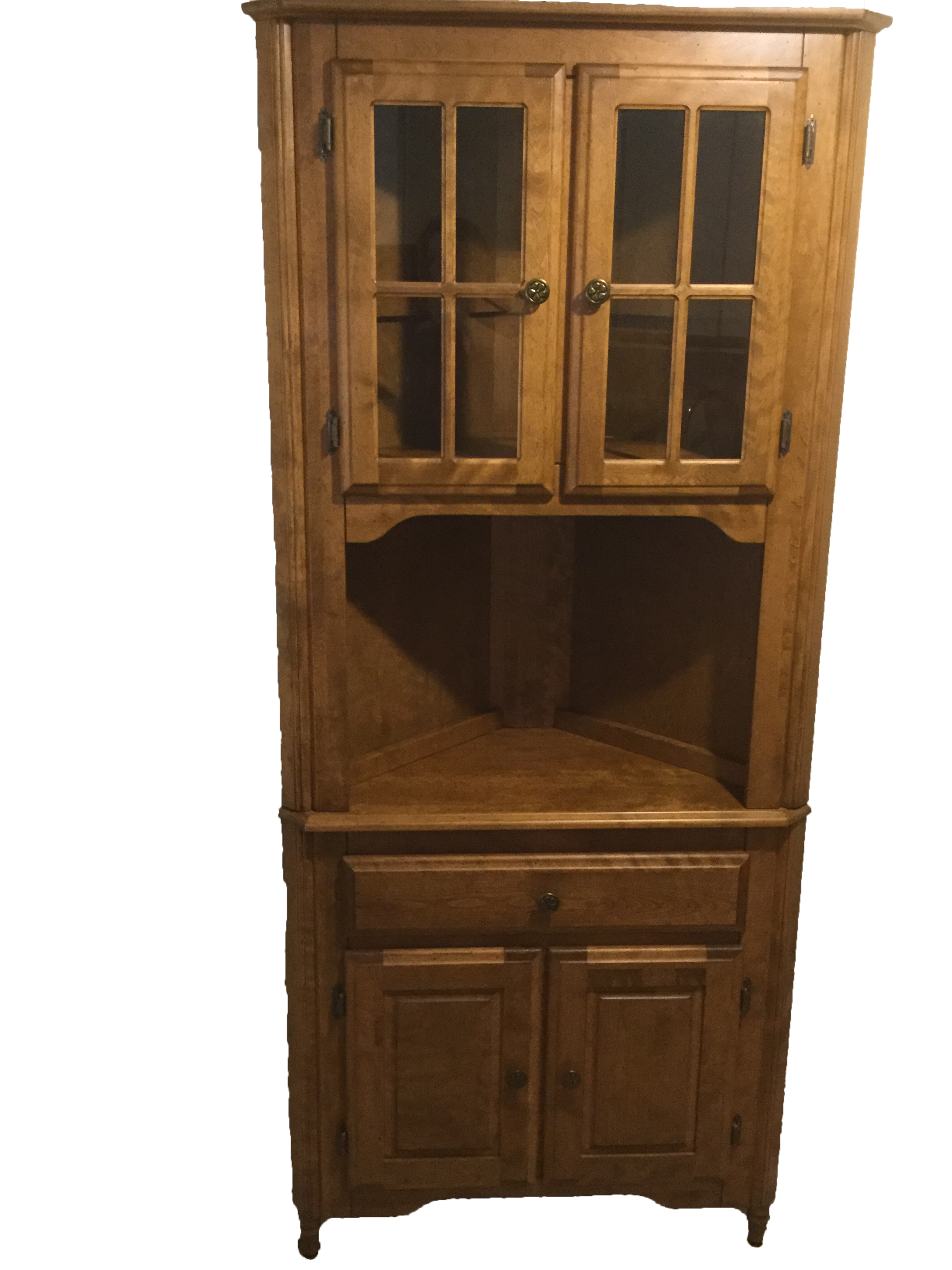 Corner Hutch Buffet China Cabinet Handcrafted Solid Birch