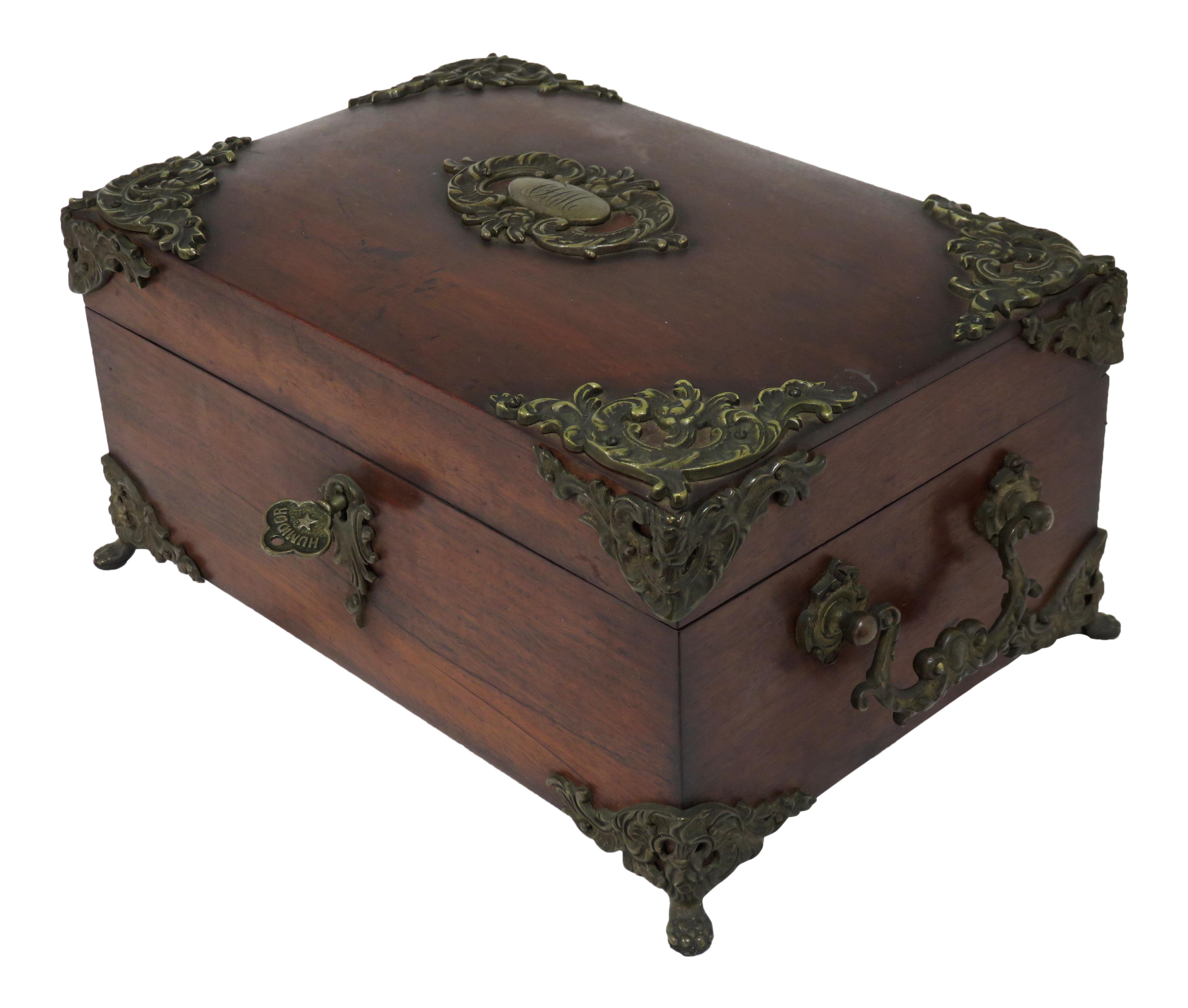 Late 19th Century Antique Mahogany Bronze Cigar Humidor Chairish
