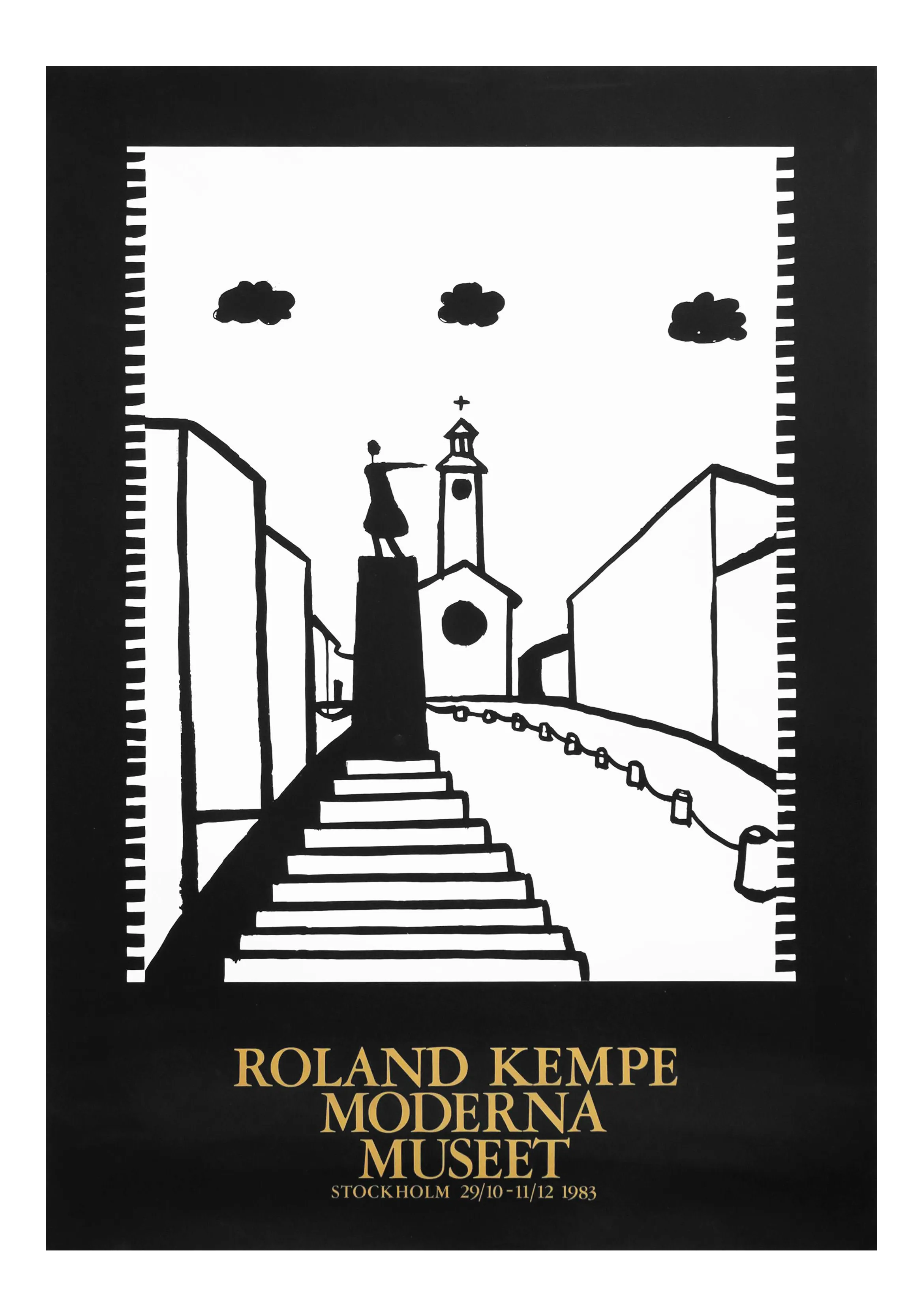 1983 Swedish Exhibition Poster, Moderna Musset, Roland Kempe