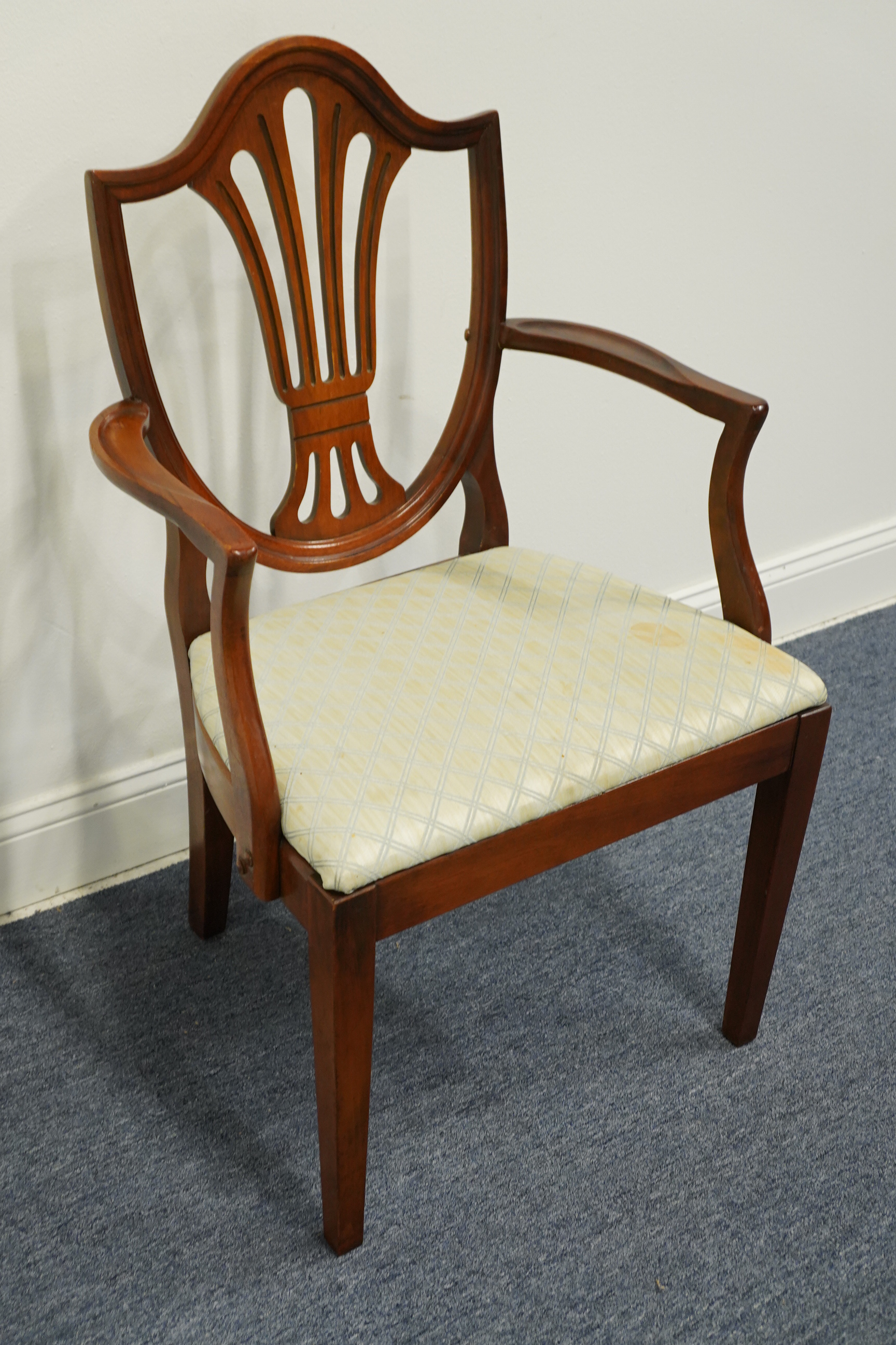 Antique dining chairs with arms sale