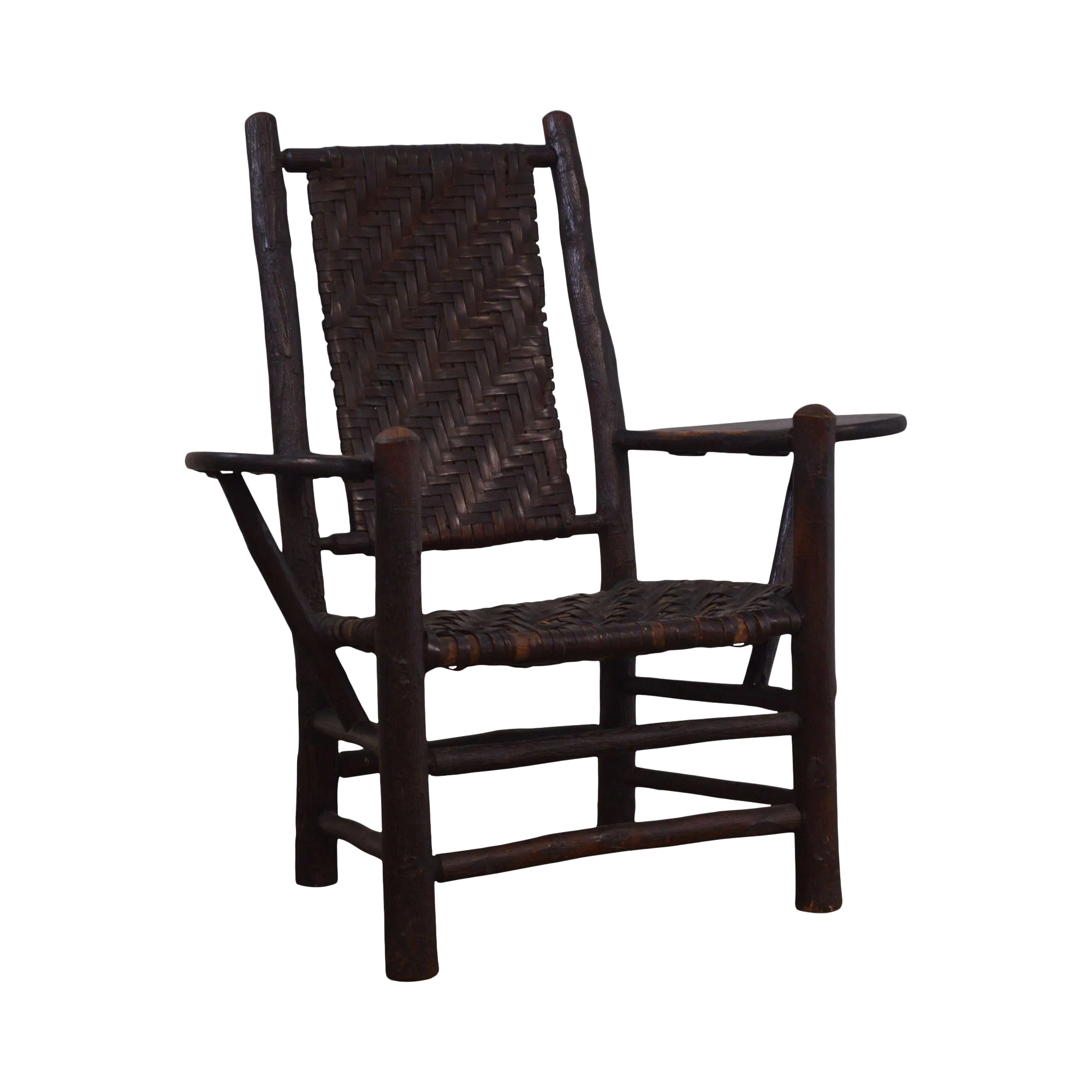 Old Hickory Antique Rustic Drop Side Student Armchair Chairish