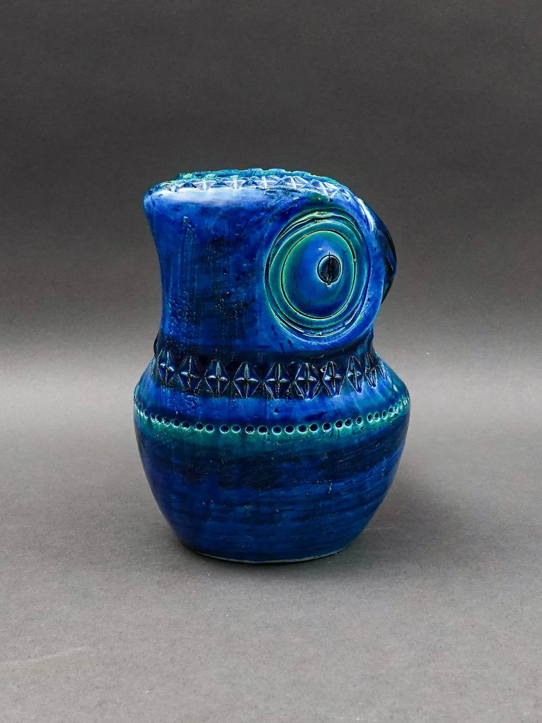 FLAVIA MONTELUPO 青い陶器のピッチャー Italy （Rimini Blu