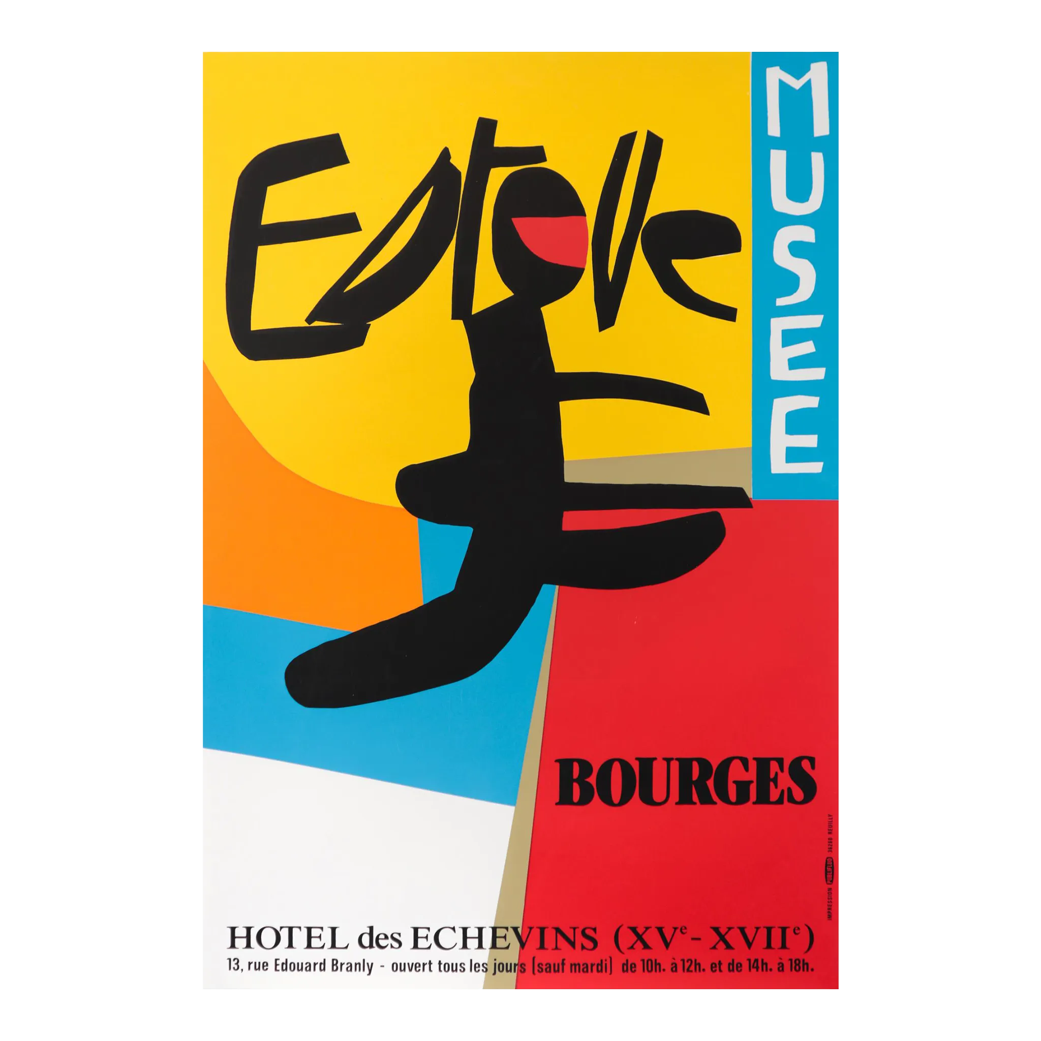 1990 French Exhibition Poster - Musee Estève: Bourges, Hotel Des Echevins