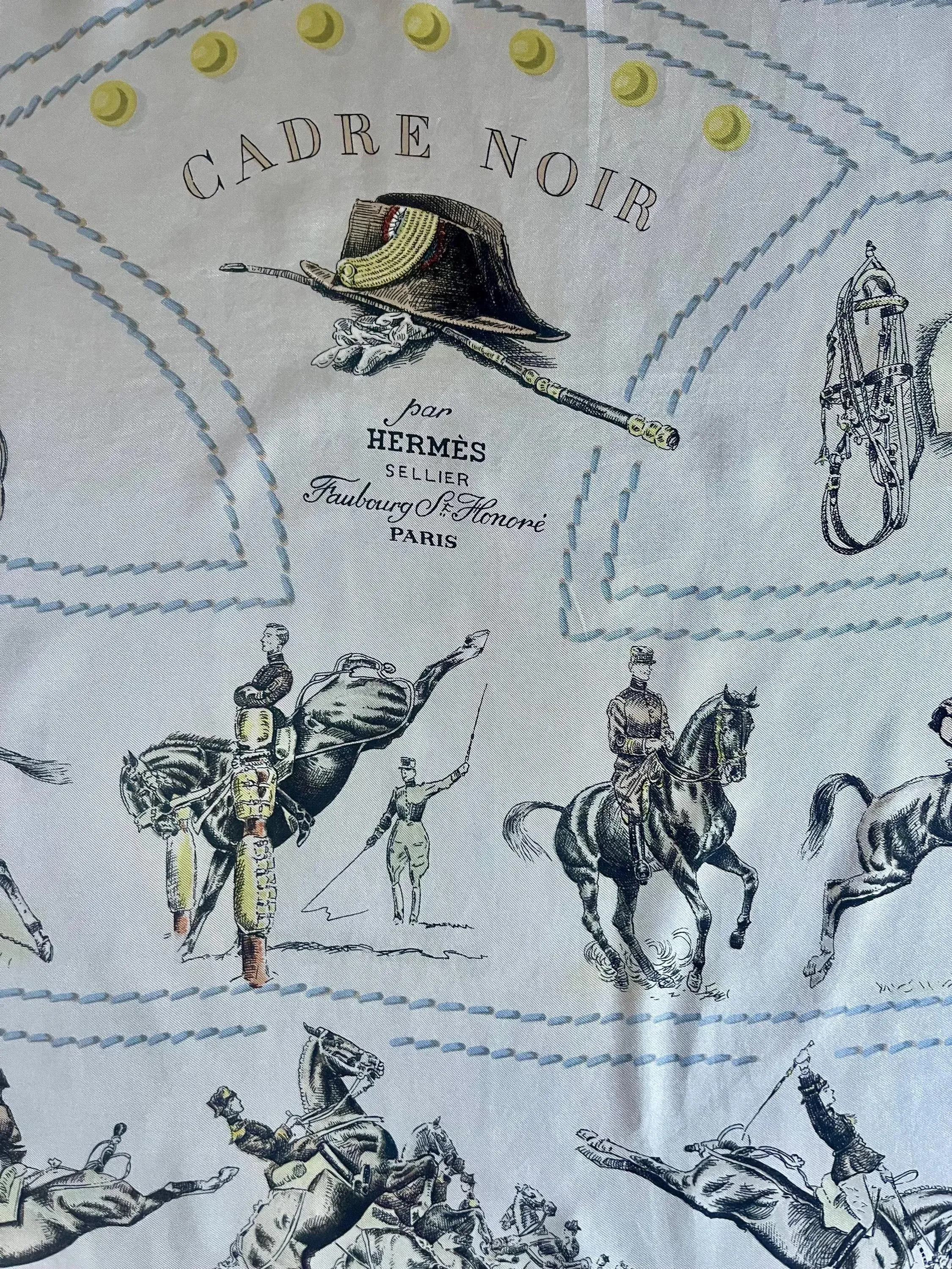 HERMES CADRE NOIR シルクスカーフ Hermès Silk Scarf “Cadre Noir” 1960 | Chairish
