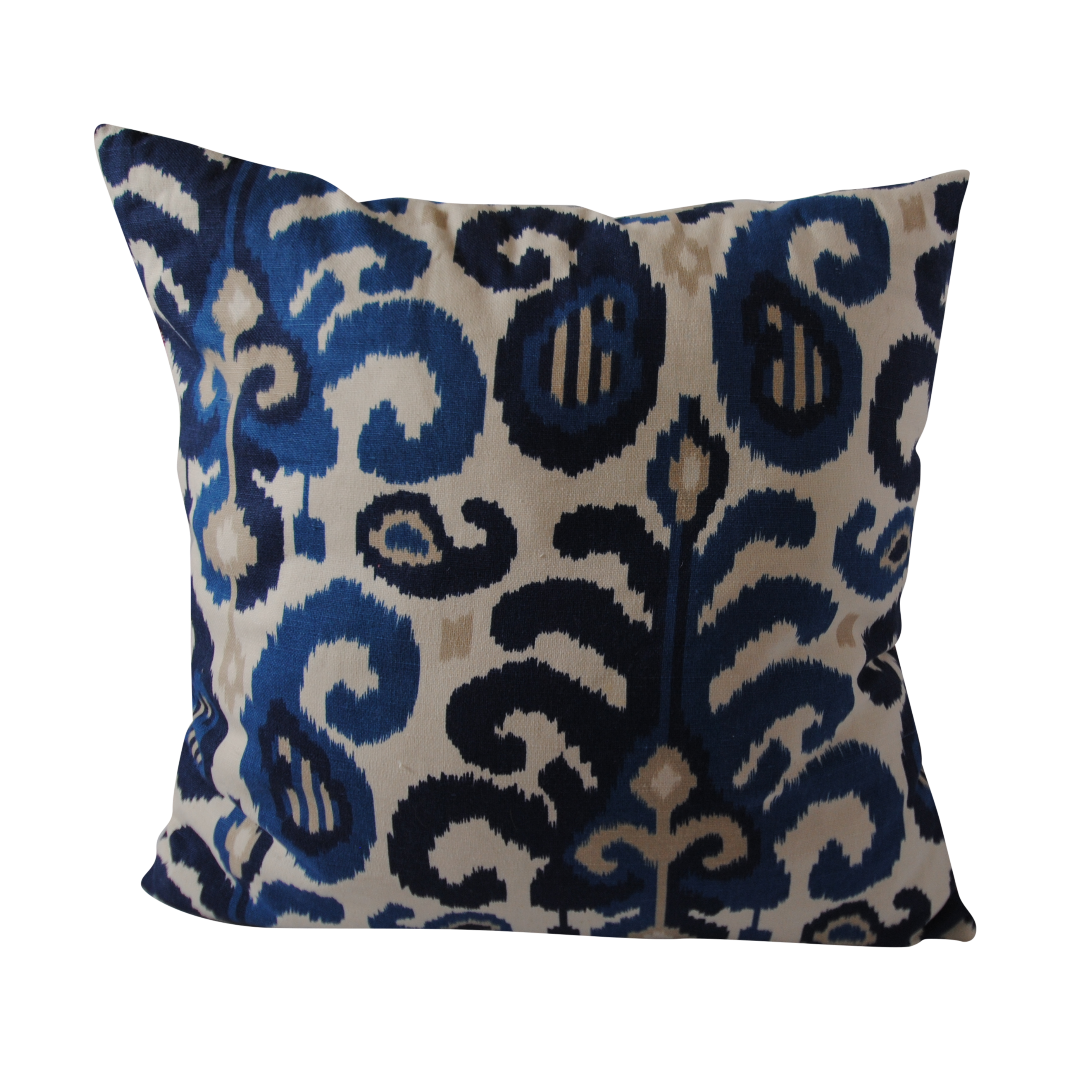Custom Blue Ikat Pillows A Pair Chairish