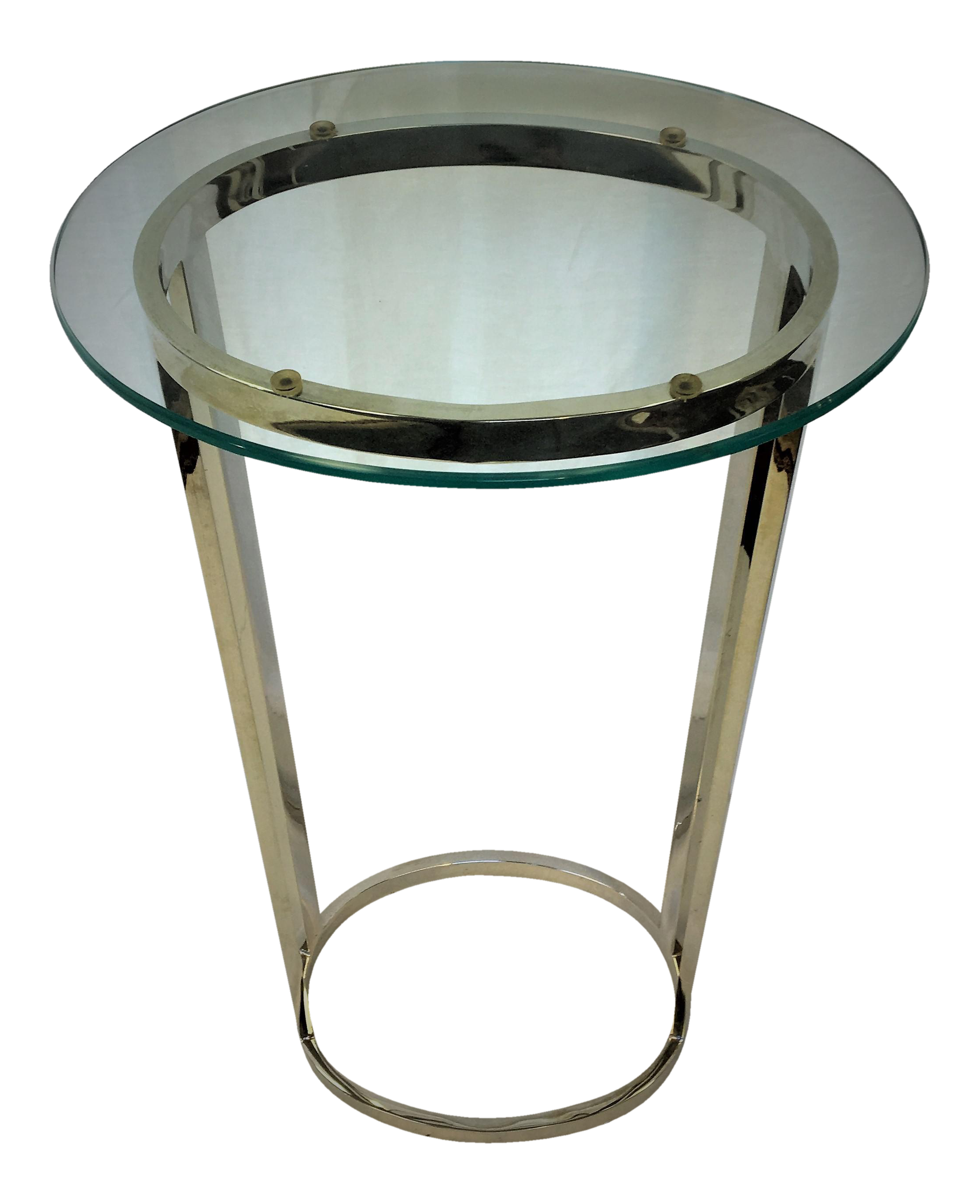 Chrome Pedestal Side Table with Glass Top Chairish