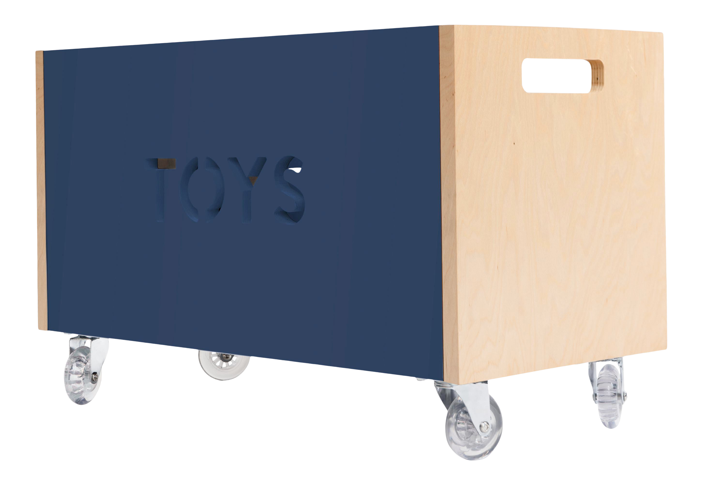 Nico & Yeye Toy Box Chest on Casters Birch Wood Veneer Deep Blue Chairish