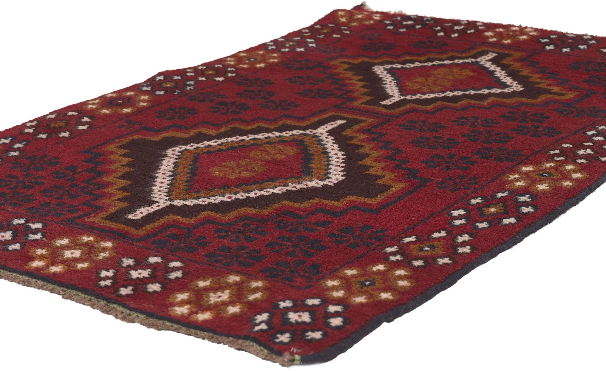 Mid 20th Century Vintage Afghan Baluch Rug, 02'09 X 04'07