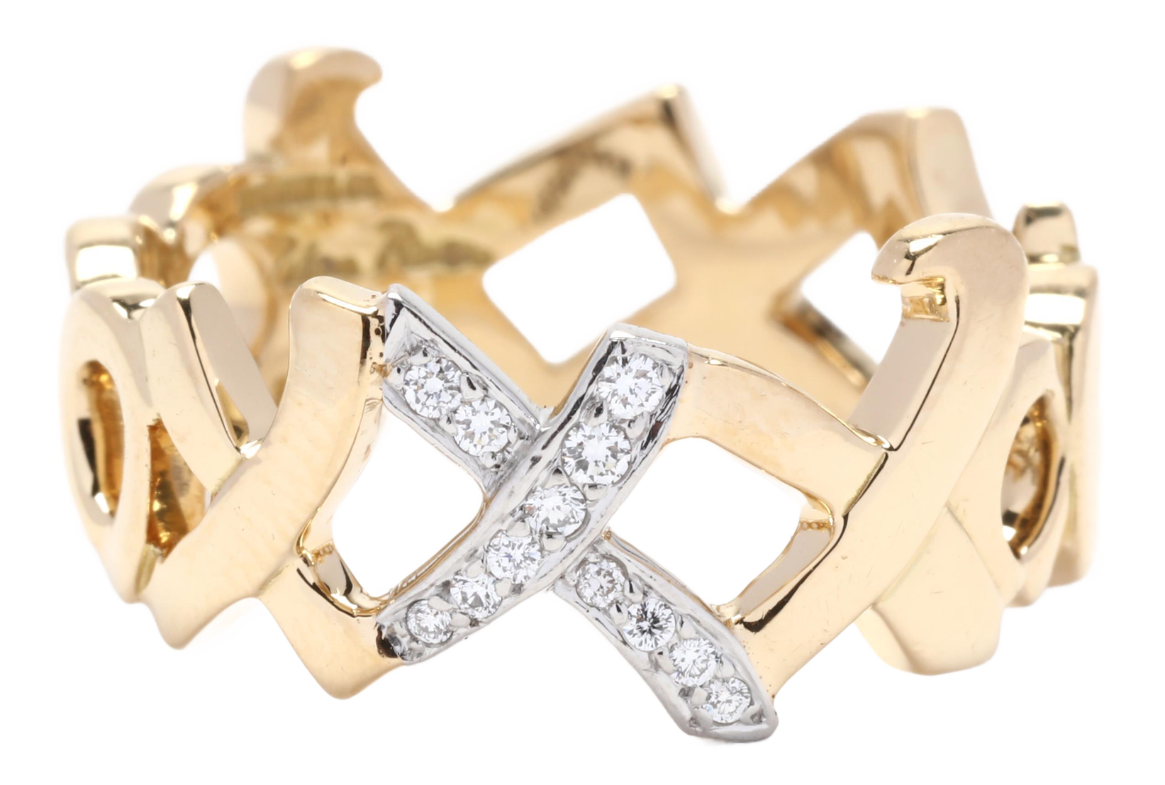 Tiffany and Co Paloma Picasso Xo Diamond and Gold Ring, Platinum