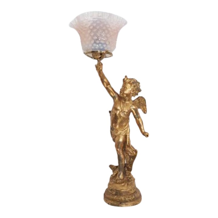 Figurative Bronze Lamp Late 19th Century Angel Statue Lamp Chairish