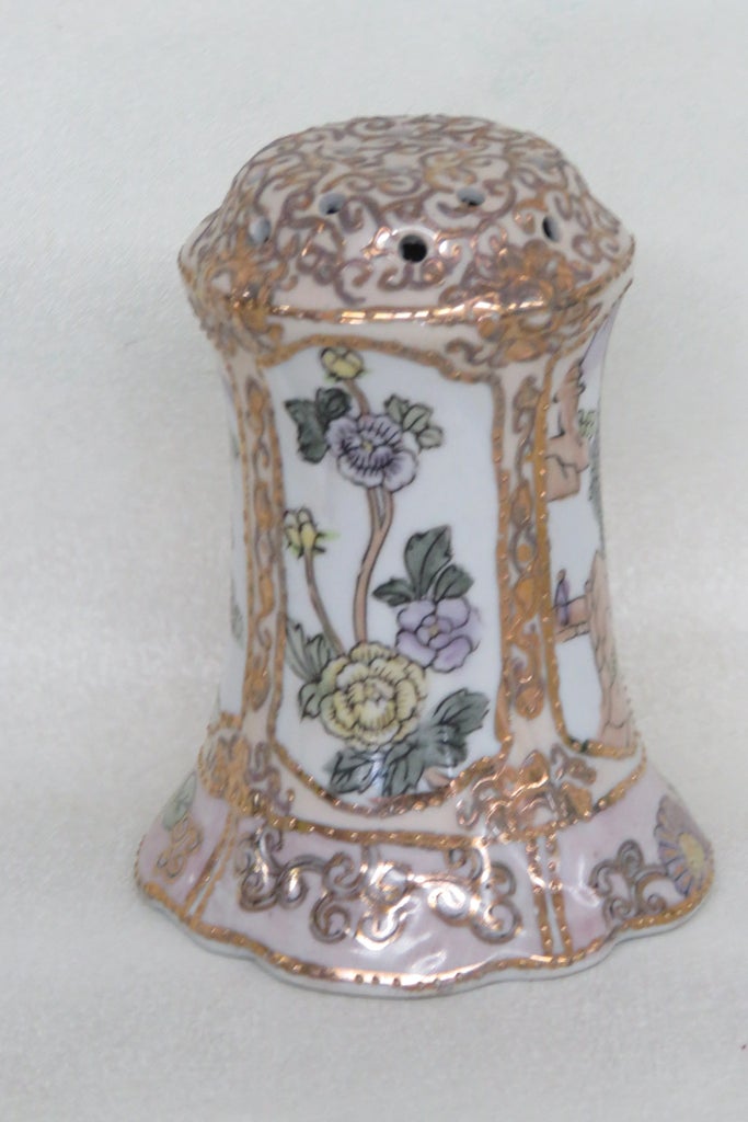 Antique Hat Pin Holder- Porcelain & Hand Painted Violets with Gold Gilding Antique Stouffer Studio Limoges Hat Pin Holder Hatpin A  main image 4