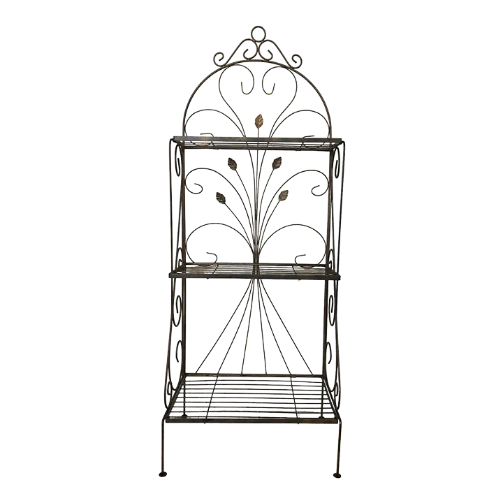 Mid 20th Century Vintage Baker Shelf Metal Floral Design Chairish