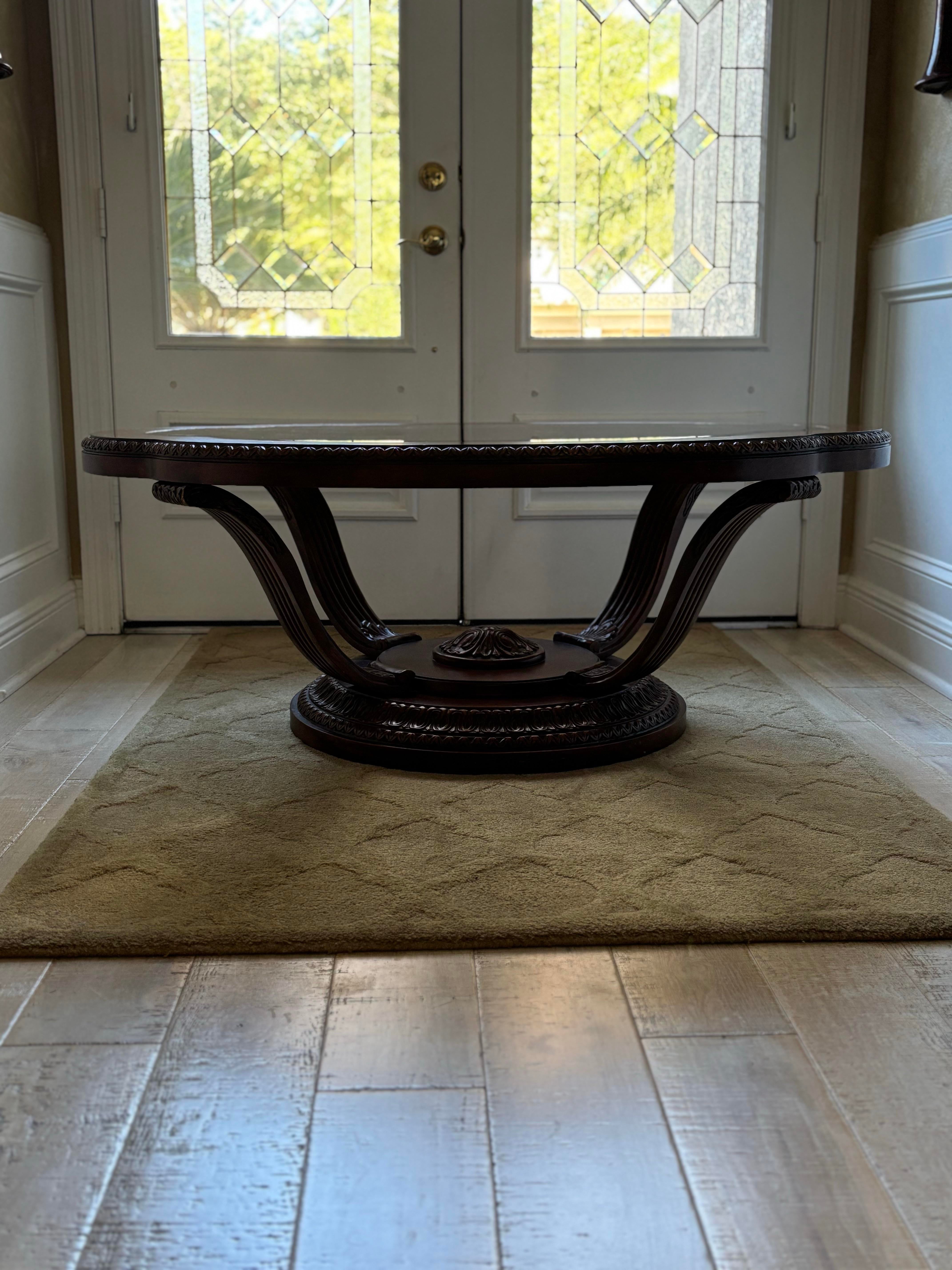 Drexel Heritage Talavera Oval Cocktail/Coffee Table – Glass Top