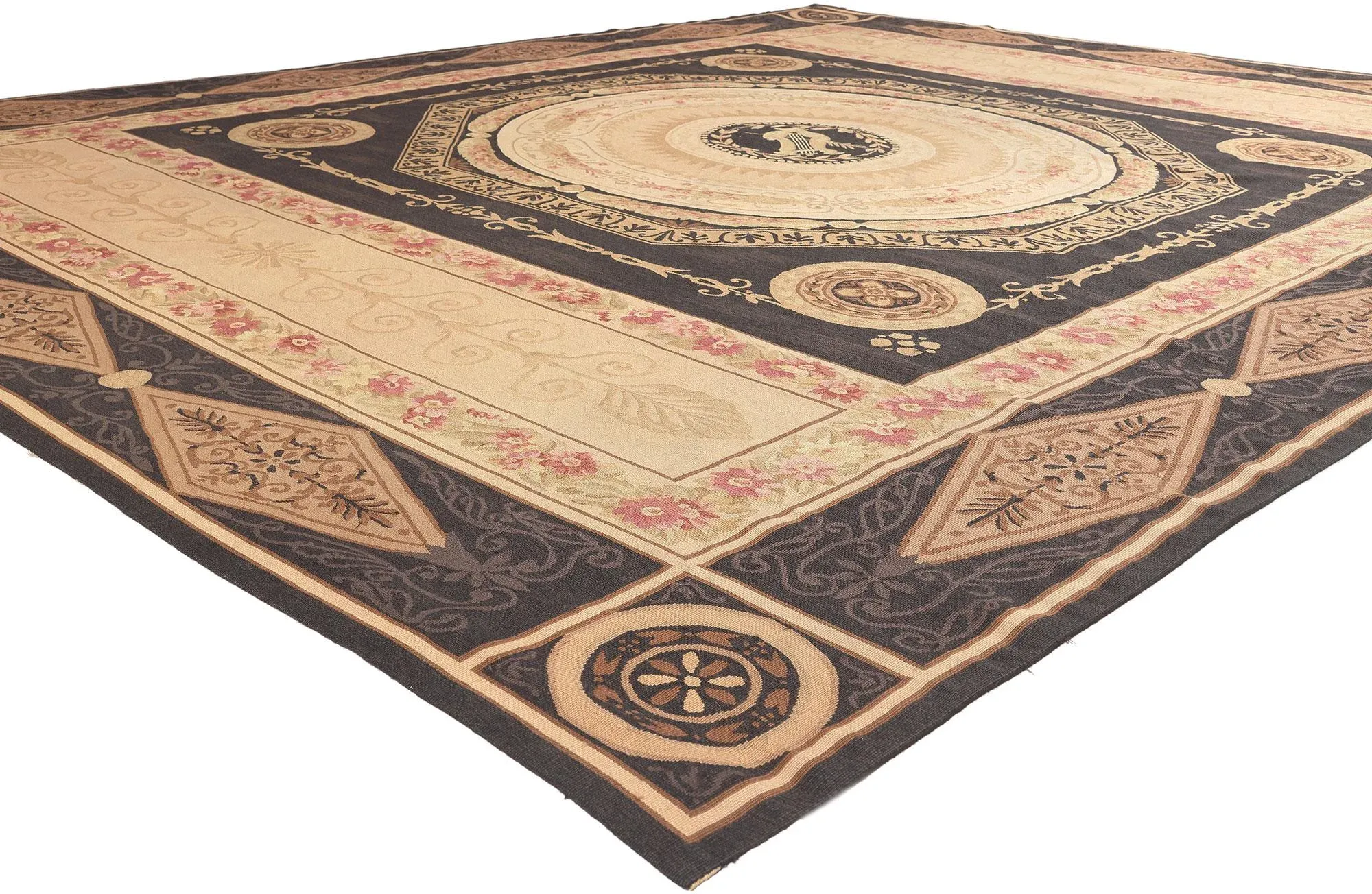 Late 20th Century Vintage Chinese Aubusson Rug - 09'01 X 11'06