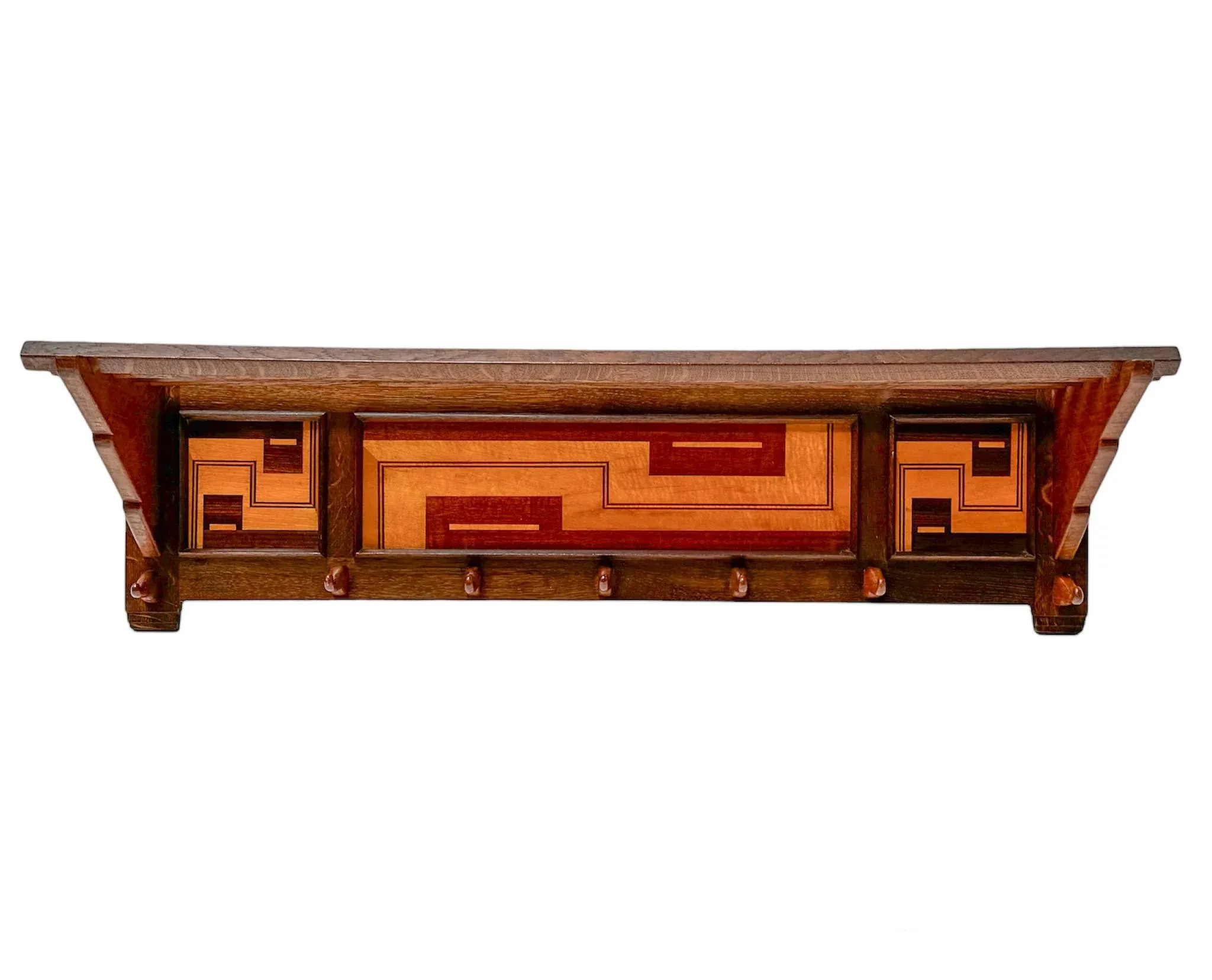 Art Deco Amsterdam School Oak Coat Rack by l.O.V. Oosterbeek, 1920s