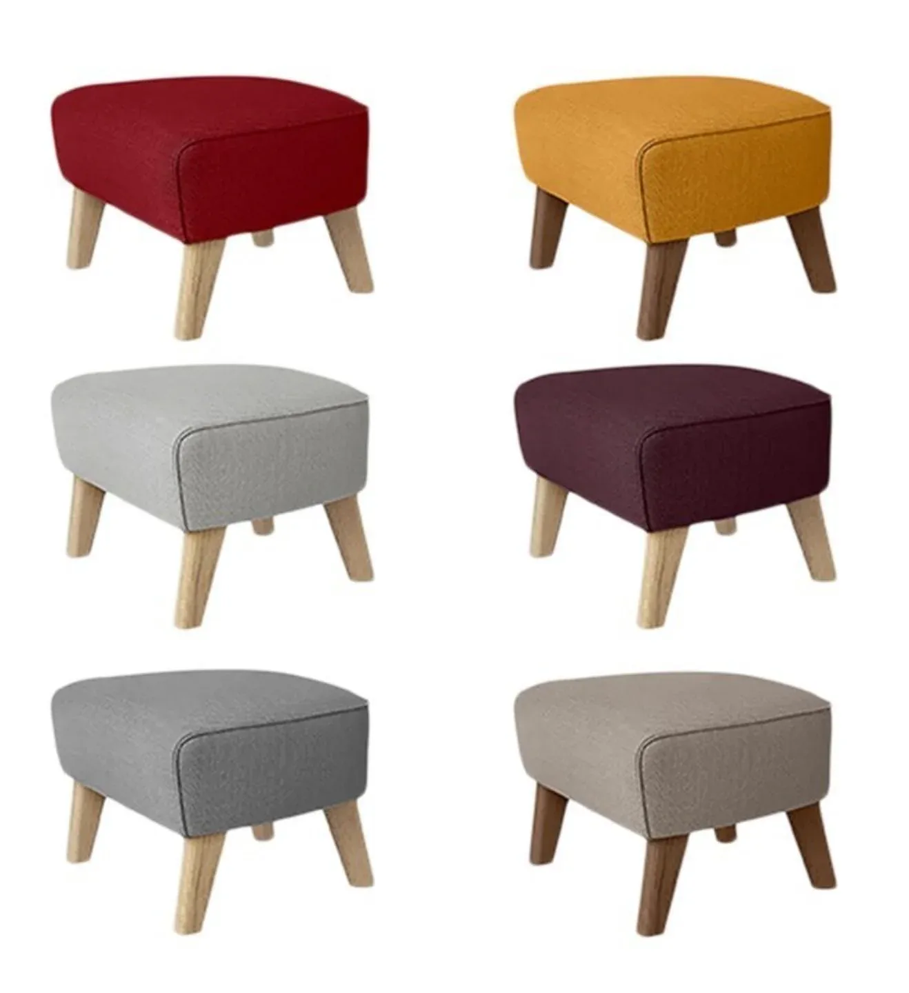 Sand Smoked Oak Raf Simons Vidar 3 My Own Chair Footstools by Lassen, Set of 4