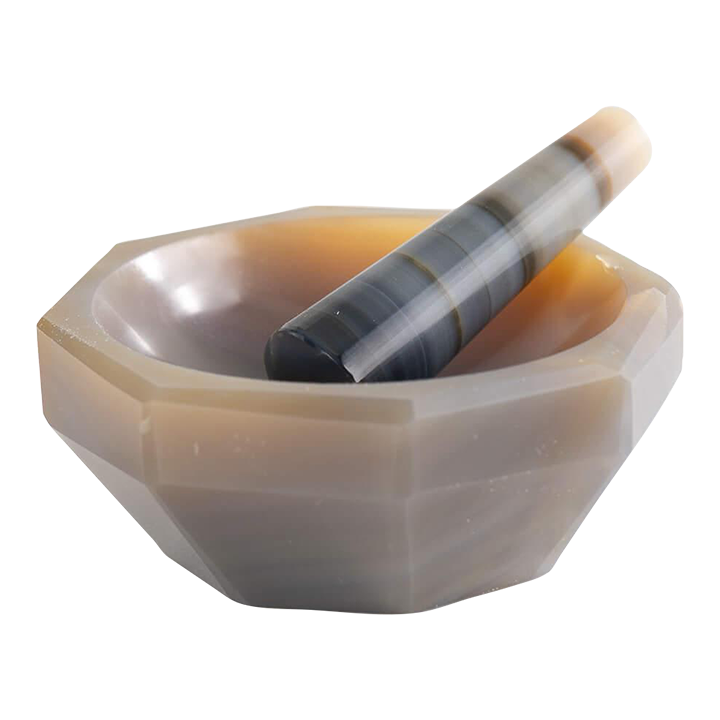 Miniature Grey Agate Mortar and Pestle Chairish