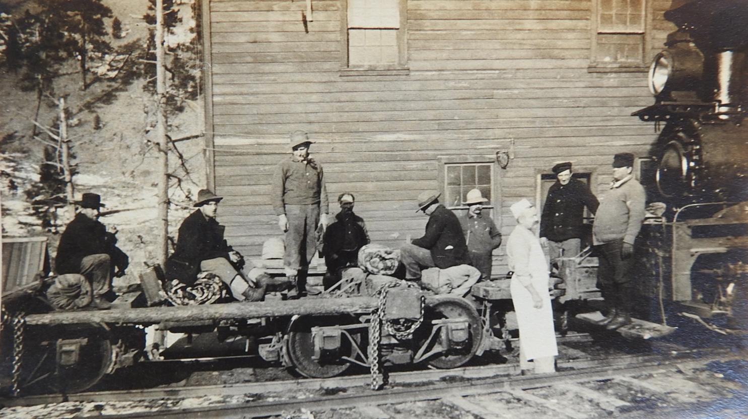 Early 20th Century Snapshot Photographs of Cook and Logging Crew - A Pair