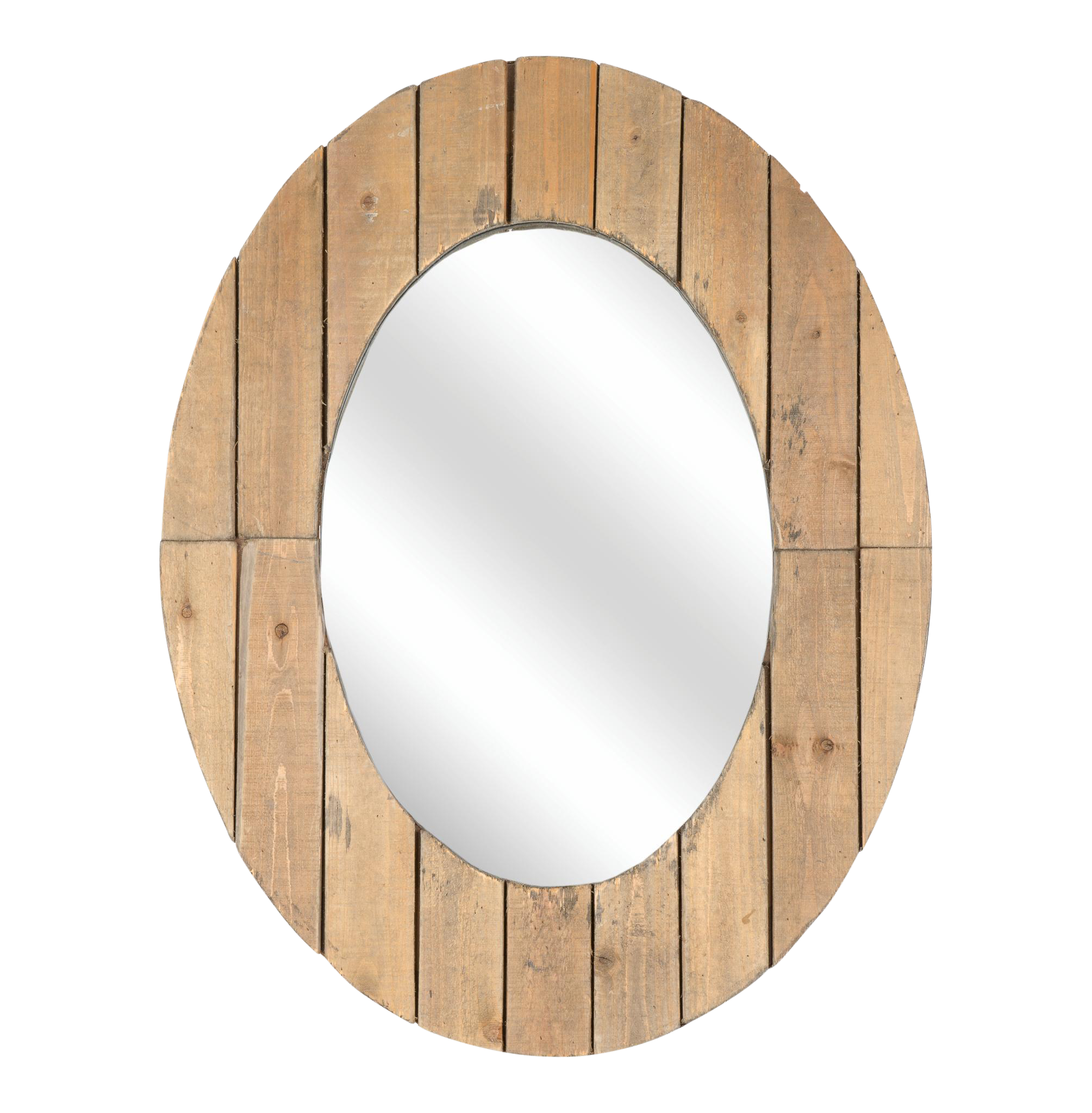 Distressed Wood Wall Mirror | Chairish