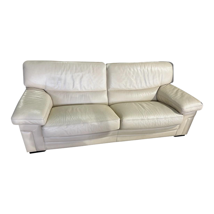 Canape Cuir Roche Bobois Beige 200cm Avec Accoudoirs Amovibles