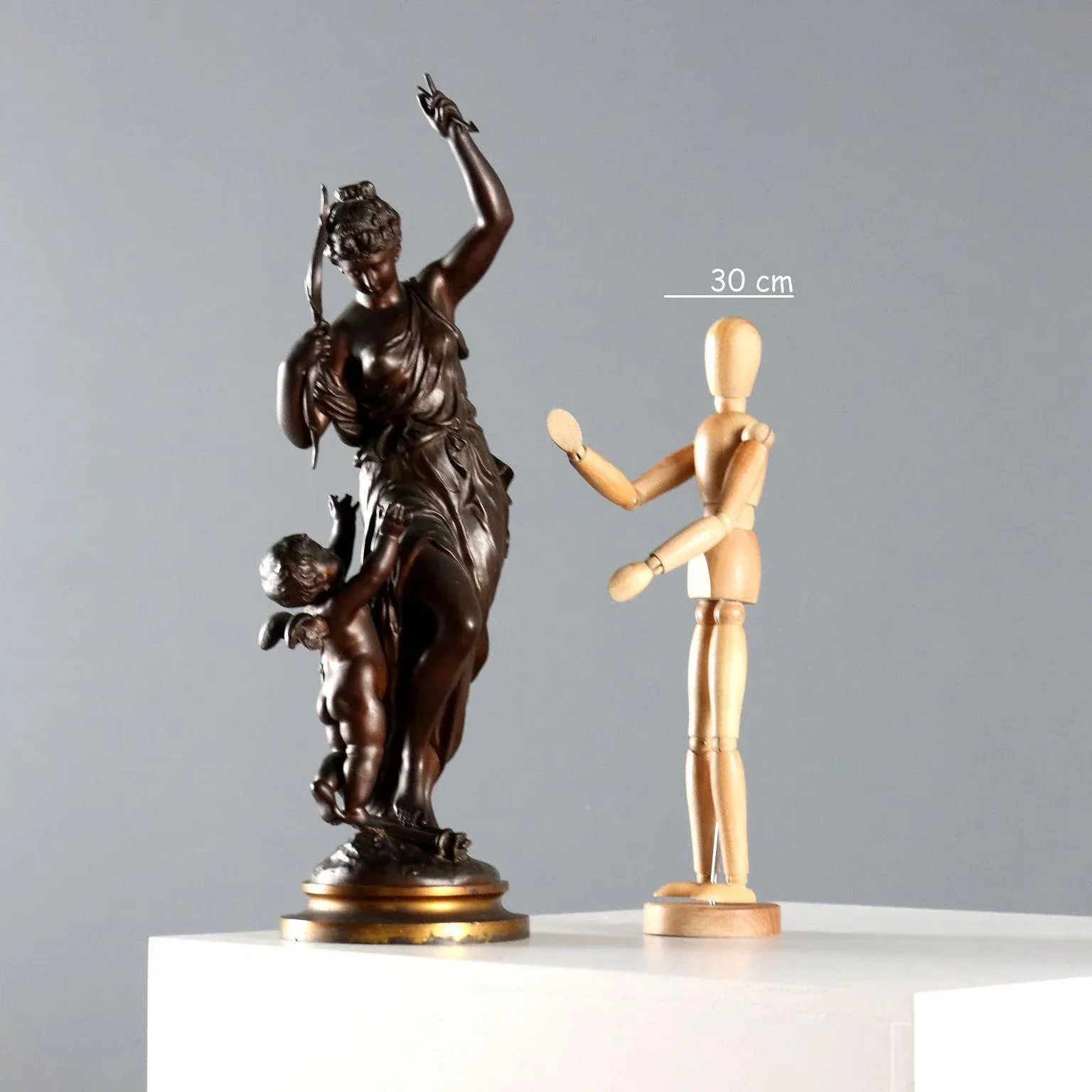 女神 ヴィーナス A.Moreau After M. Moreau, Sculpture of Venus and Love, 20th Century, Bronze