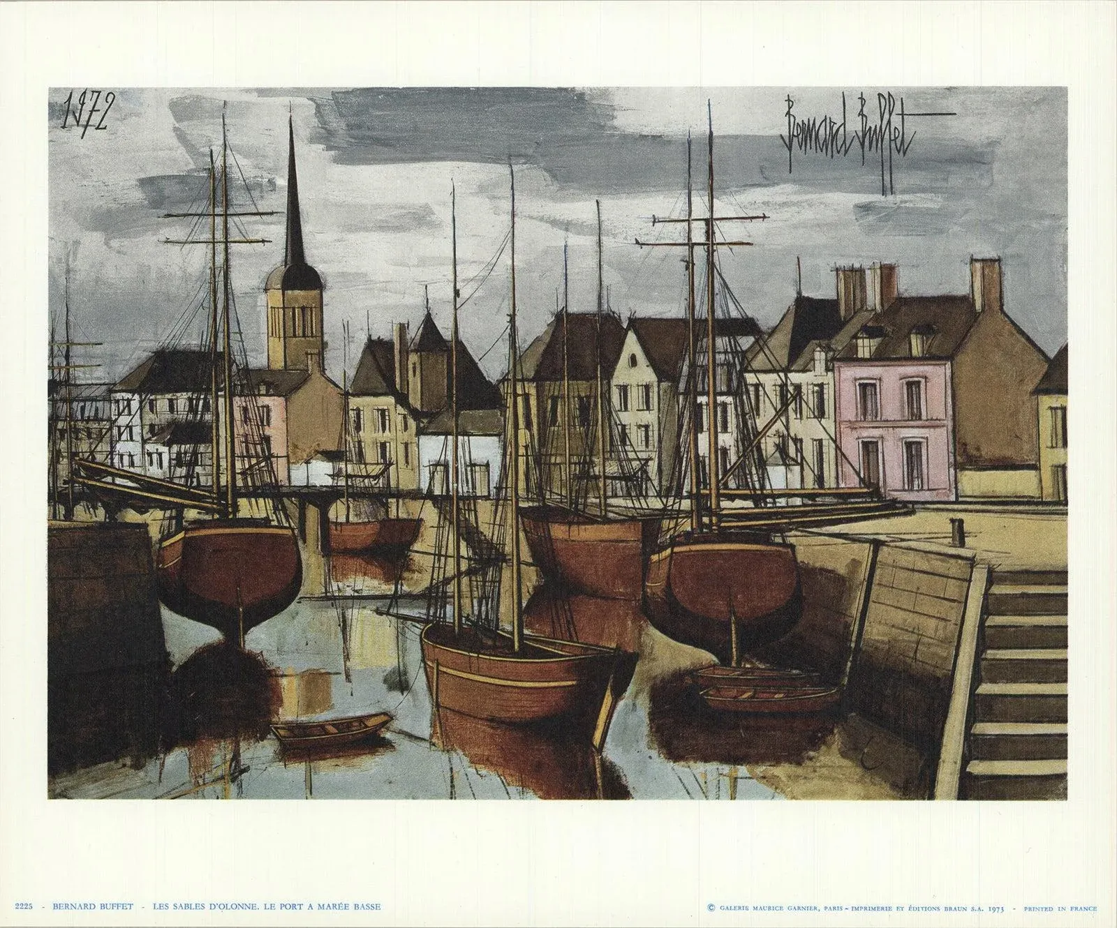 ベルナール・ビュッフェ「Les Sables d'Olonne,le port」 Bernard Buffet 'Les Sables D'Olonne. Le Port a Maree Basse