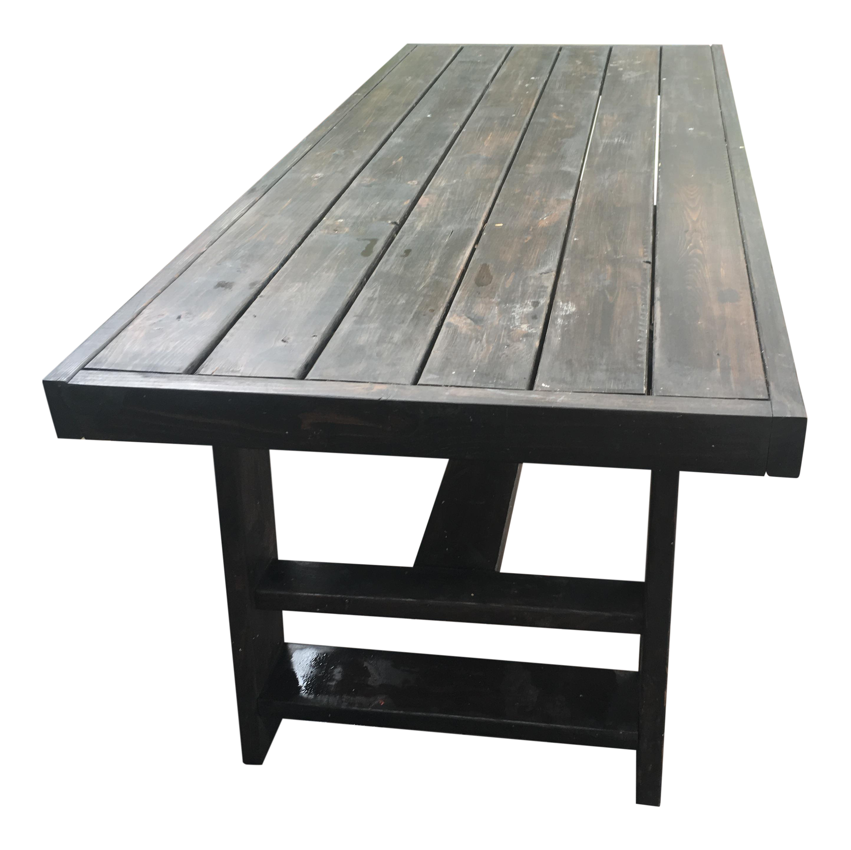 Dark Thick Wood Outdoor Dining Table Custom Made in Miami | Chairish