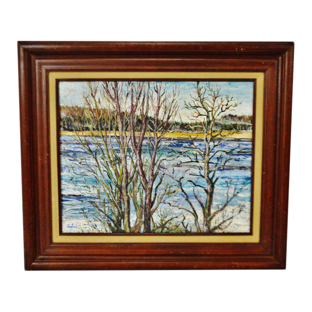 Vintage Framed Oil on Board Landscape Painting Artist Signed Chairish