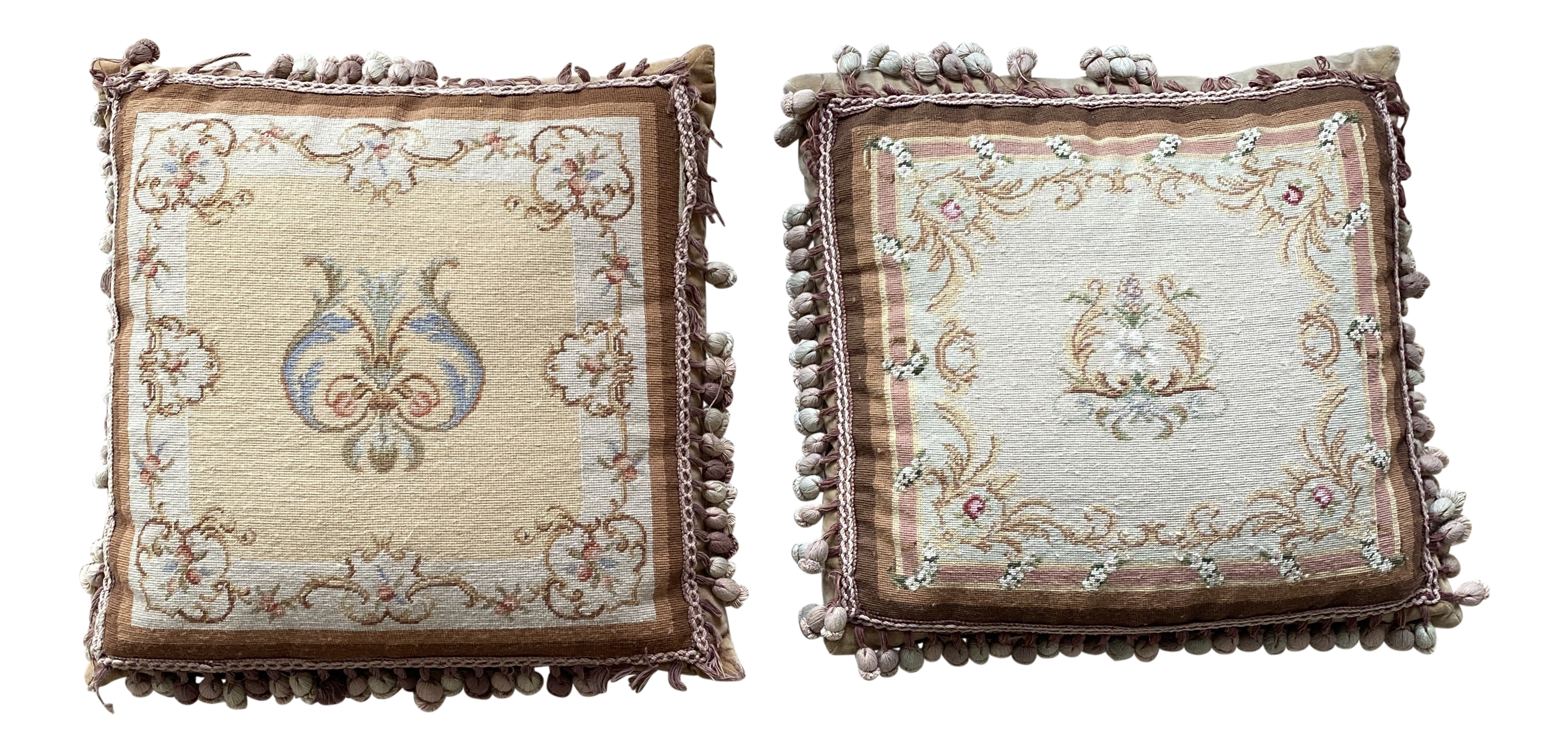 French Needlepoint Pillows Set Of 2 Chairish