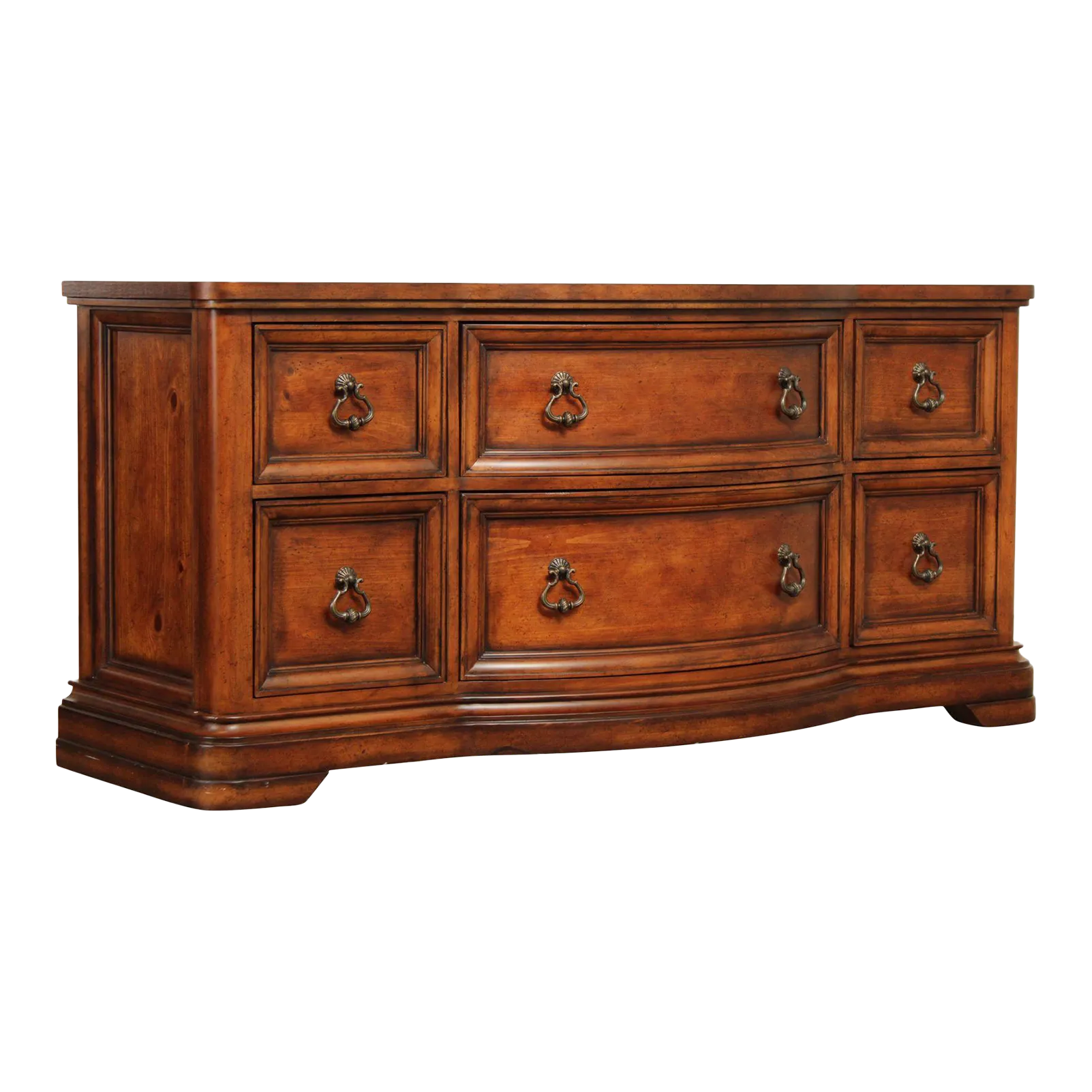 tuscan-style-serpentine-six-drawer-dresser-chairish