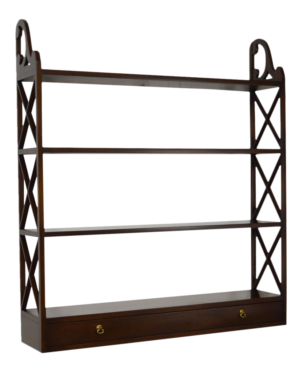 Kittinger WA1038 Mahogany Williamsburg Hanging Wall Shelf w/ Drawer