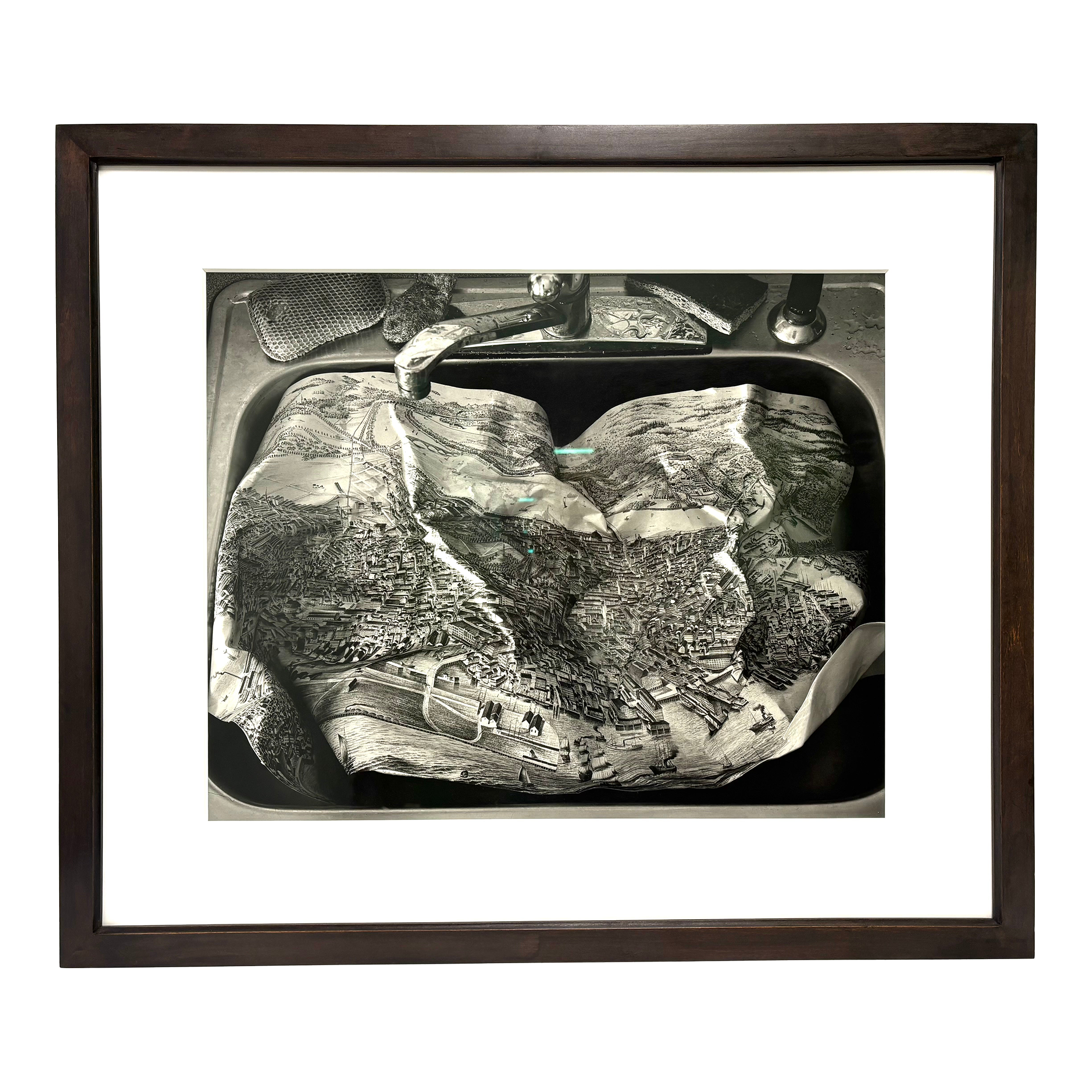 Abelardo Morell Limited Edition Gelatin Silver Print \'Map in Sink\', 1996 - Framed
