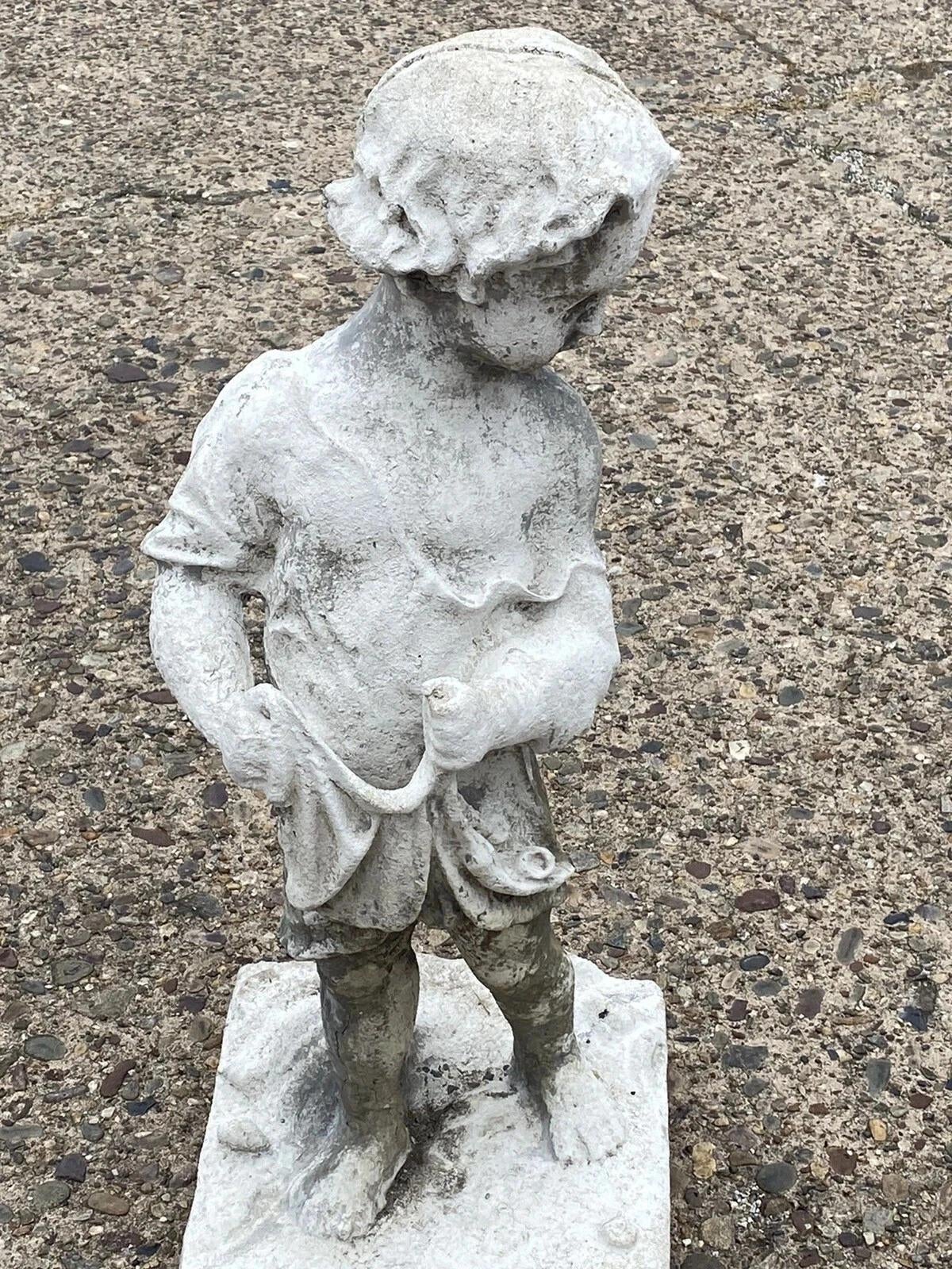 Vintage Four Seasons Cherub Putti Cast Cement Garden Ornament, image size:1200x1600