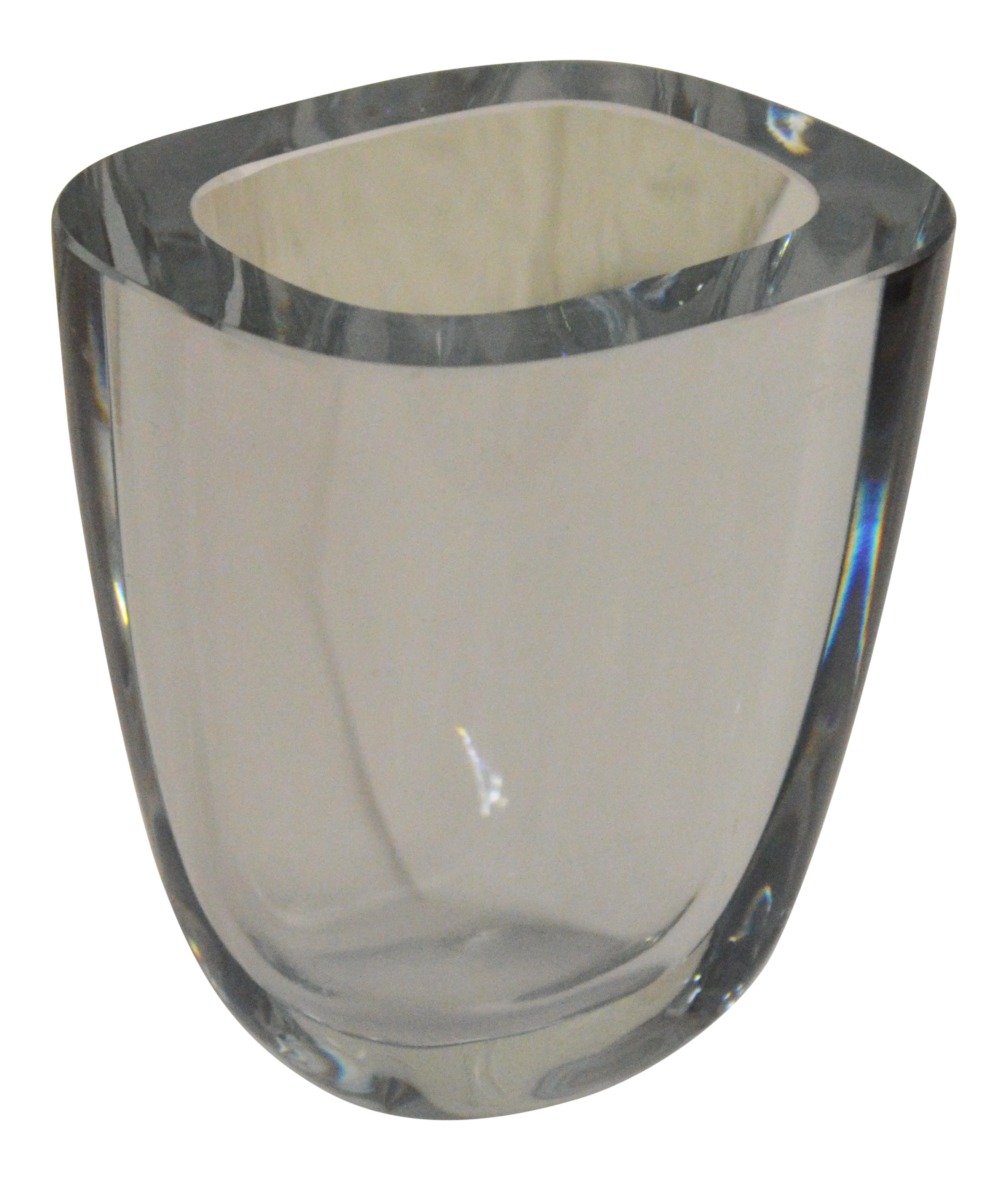 Strombergshyttan Mid-Century Art Glass Crystal Vase by Gerda