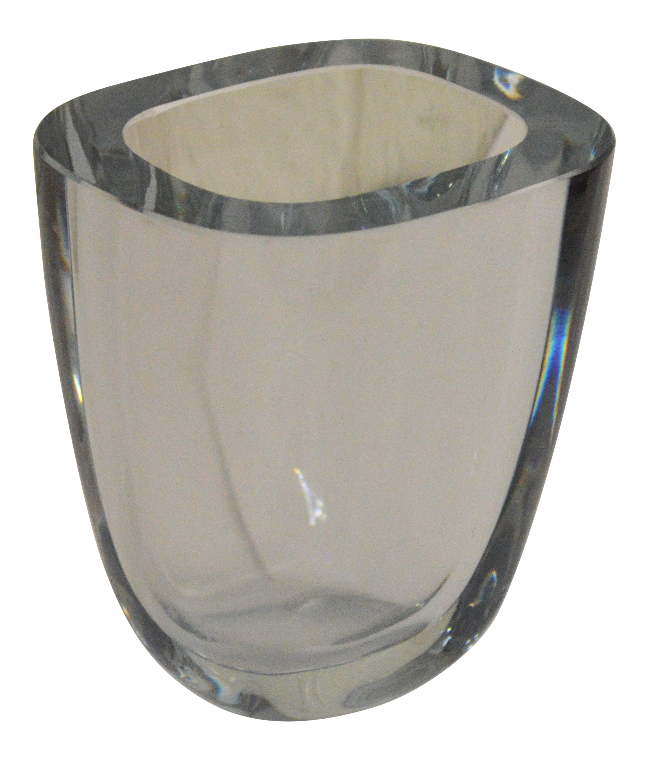 Strombergshyttan Sweden Crystal  Vase、花器 1960s Vintage Strombergshyttan Etched Hummingbird Art Glass