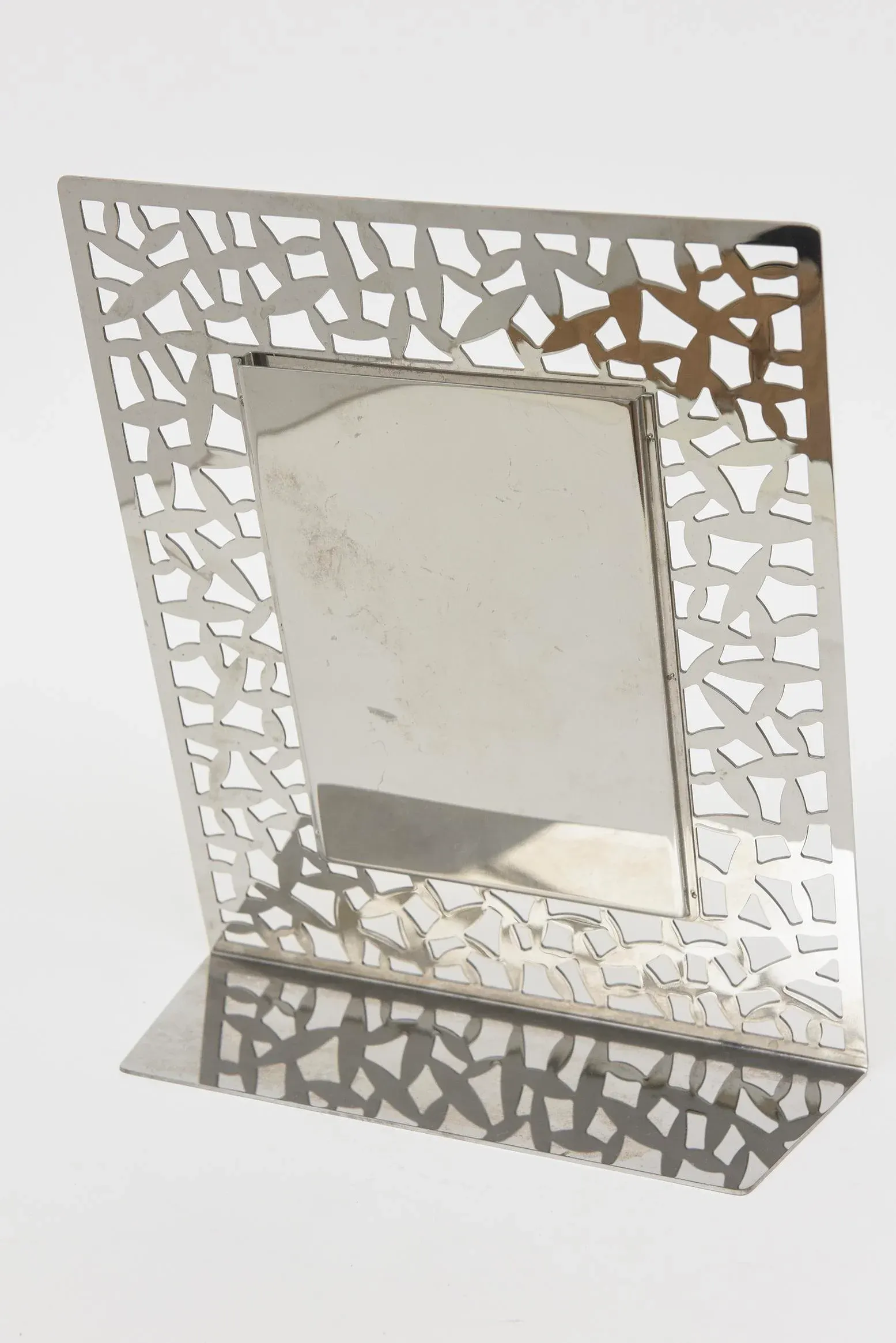 Signed Alessi Italian Vintage Stainless Steel Picture Frame