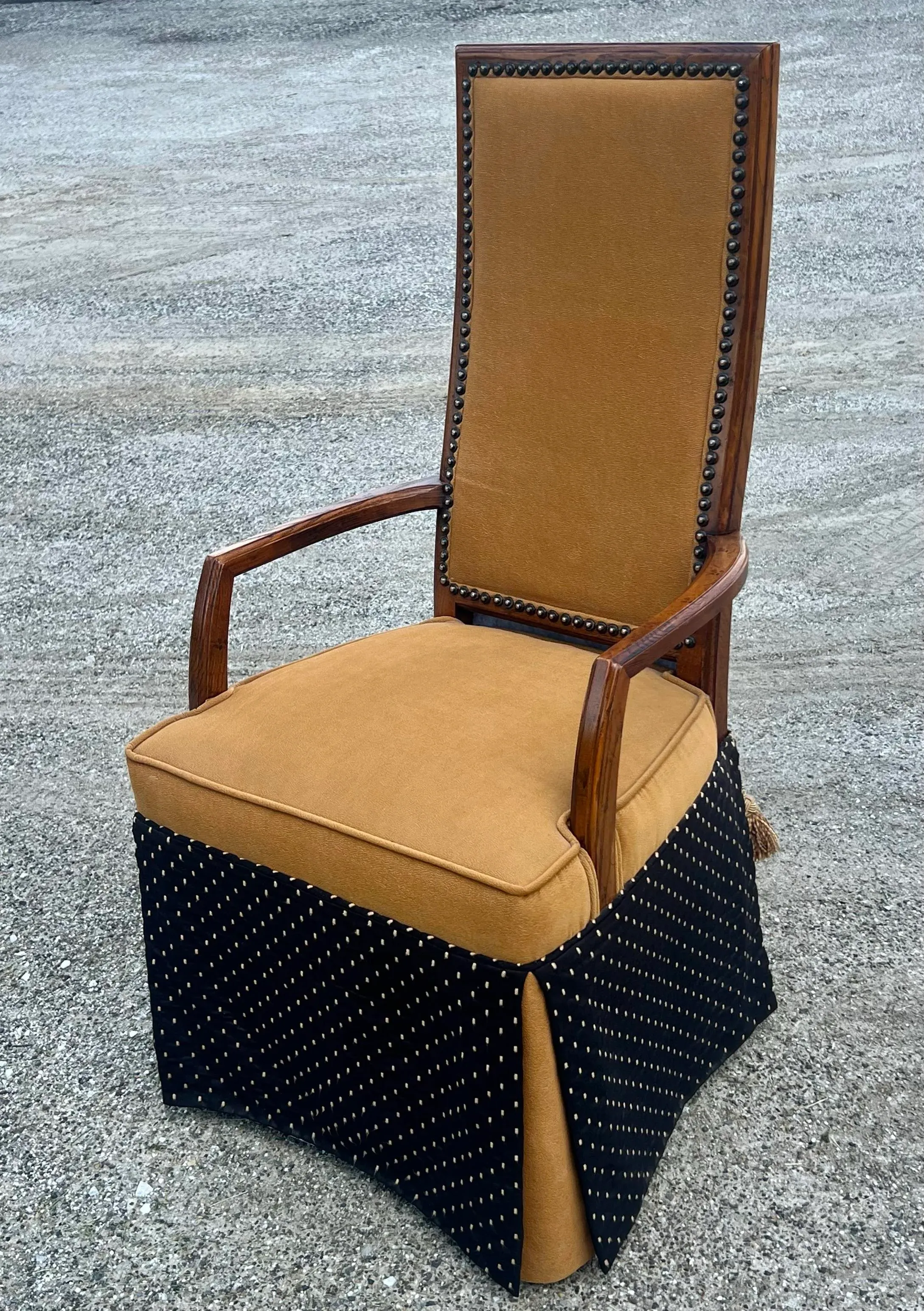 Vintage Henredon Artefacts Upholstered Oak Dining Chairs Set of