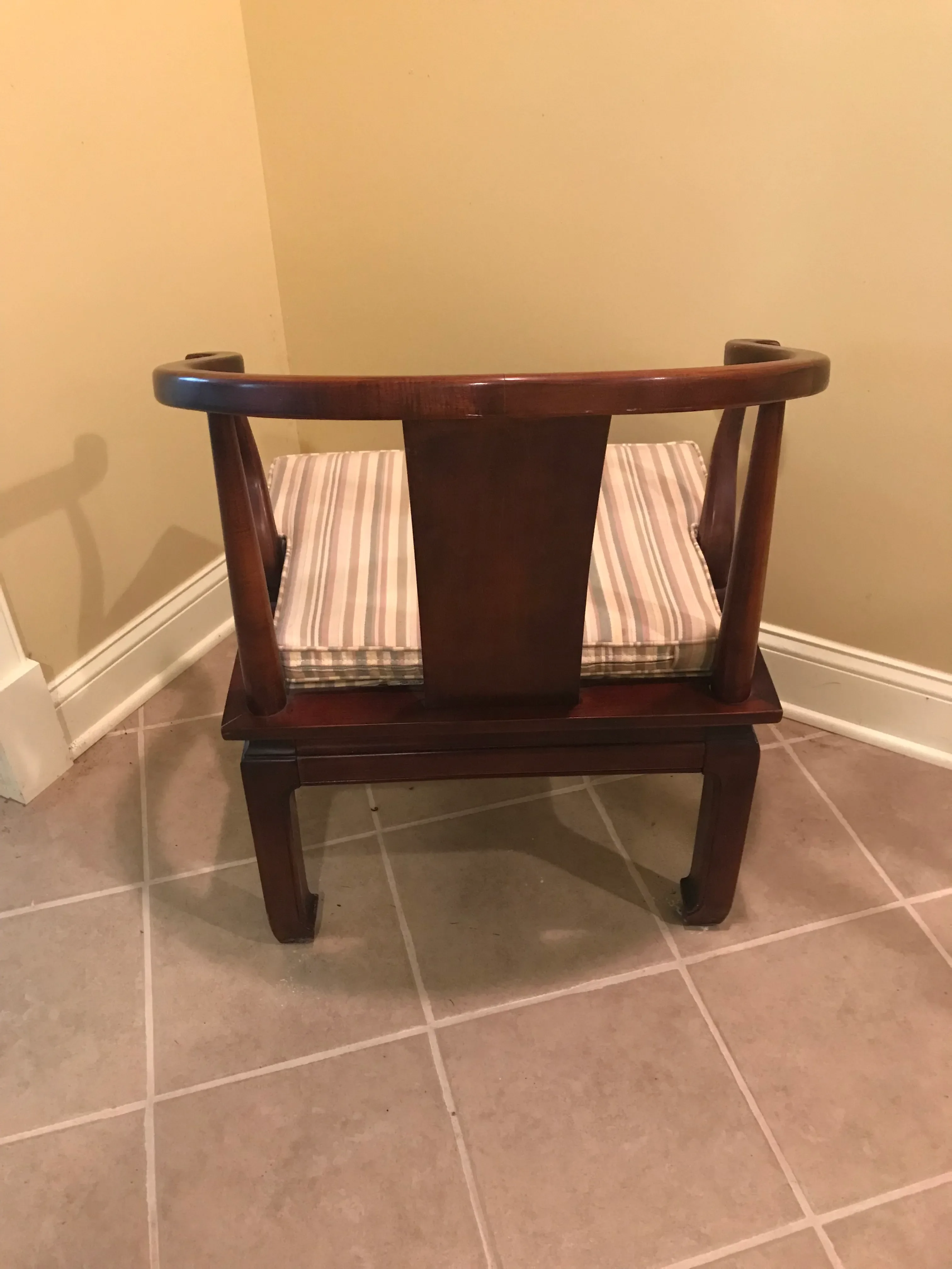 Vintage Mid Century Wood James Mont Style Ming Chair | Chairish