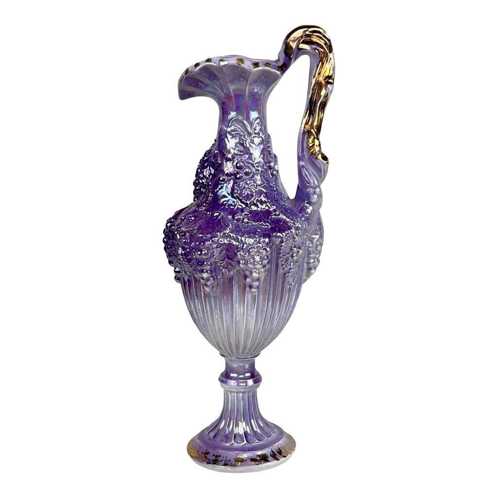 Vintage Victorian Majolica Amethyst Porcelain Grape Motif Ewer Pitcher ...