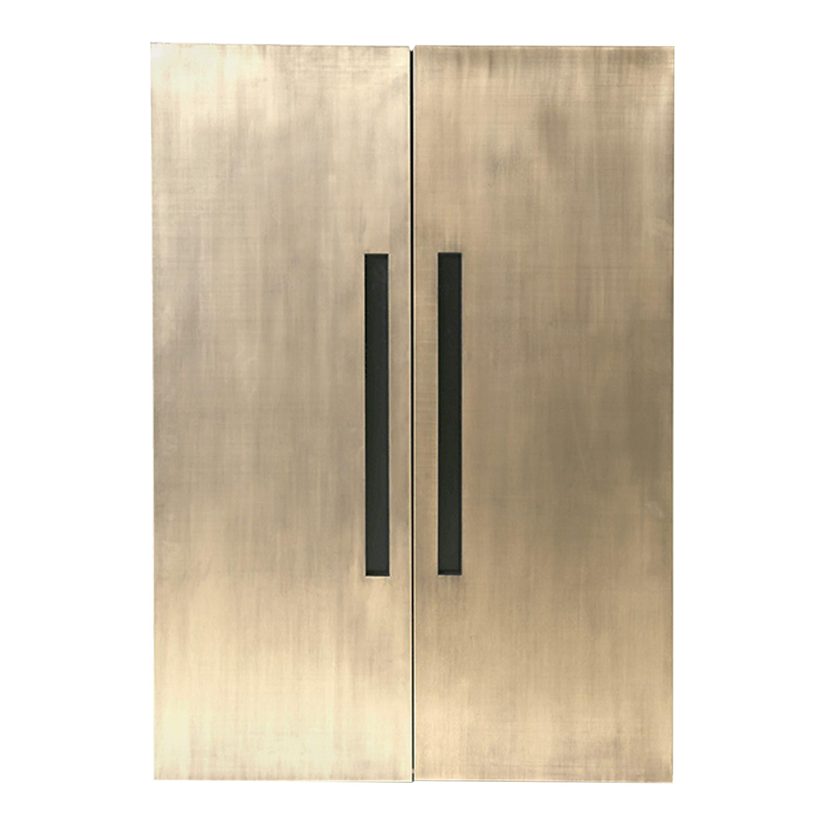 Contemporary Black Wine Bar in Brushed Brass, Gold Chairish