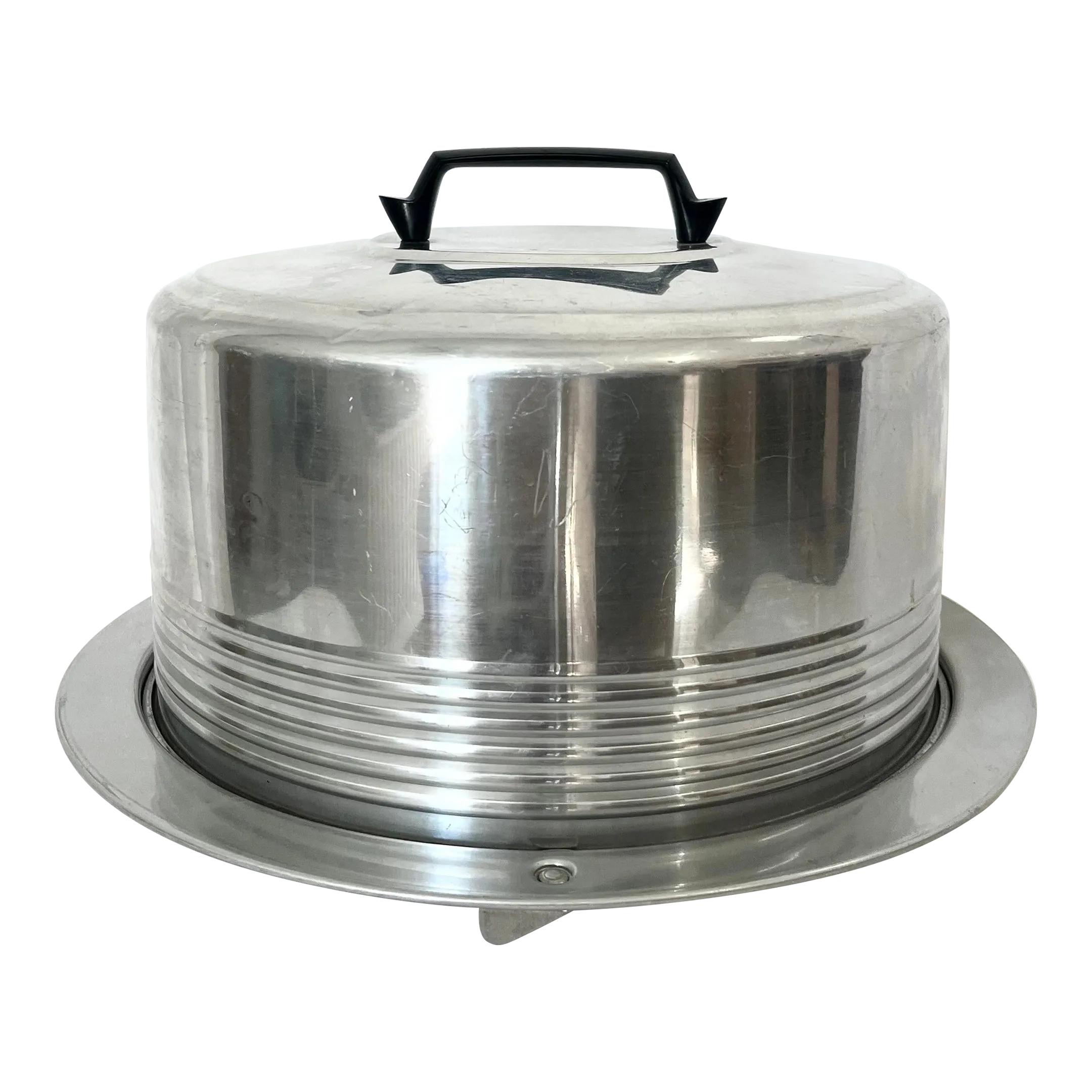 Mid Century Retro Aluminum Cake Plate and Cover Chairish